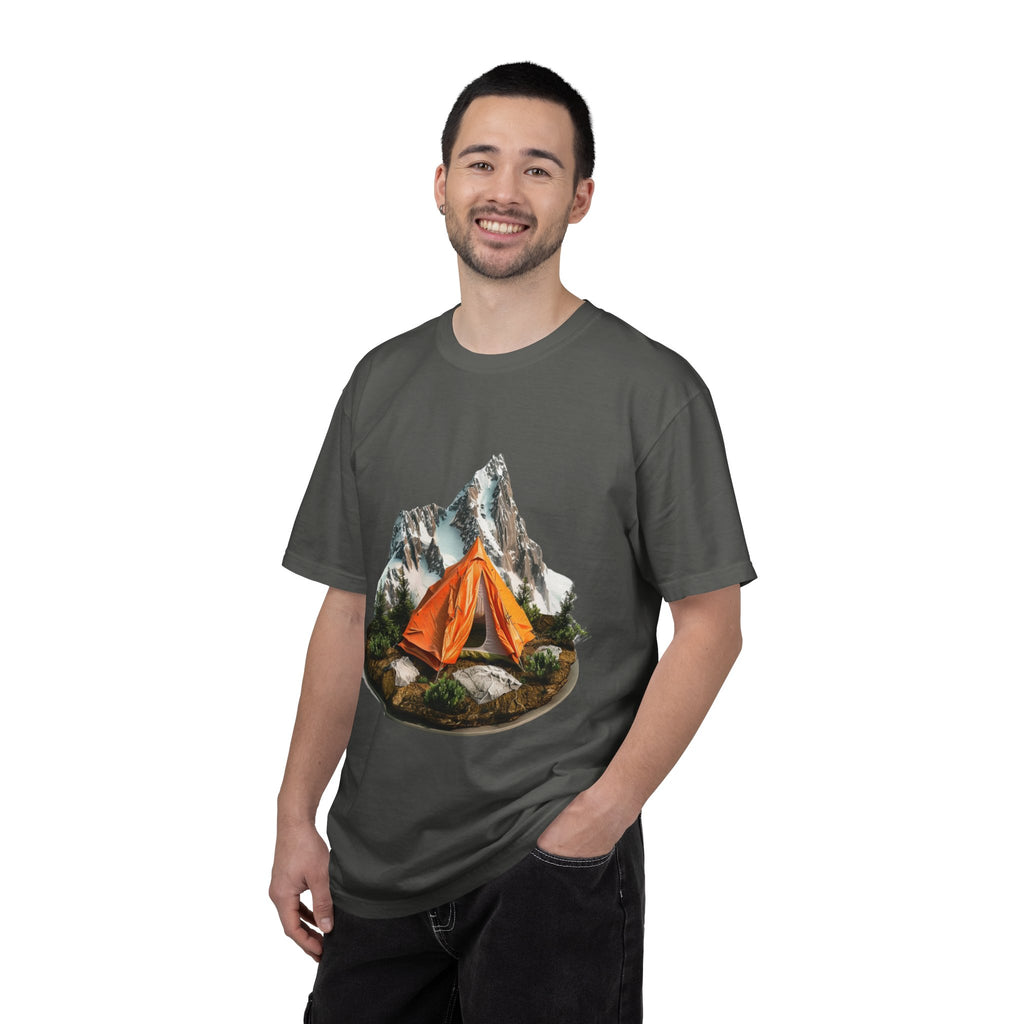 Mountain Camping Tent T-Shirt  Orange Tent Campsite Graphic