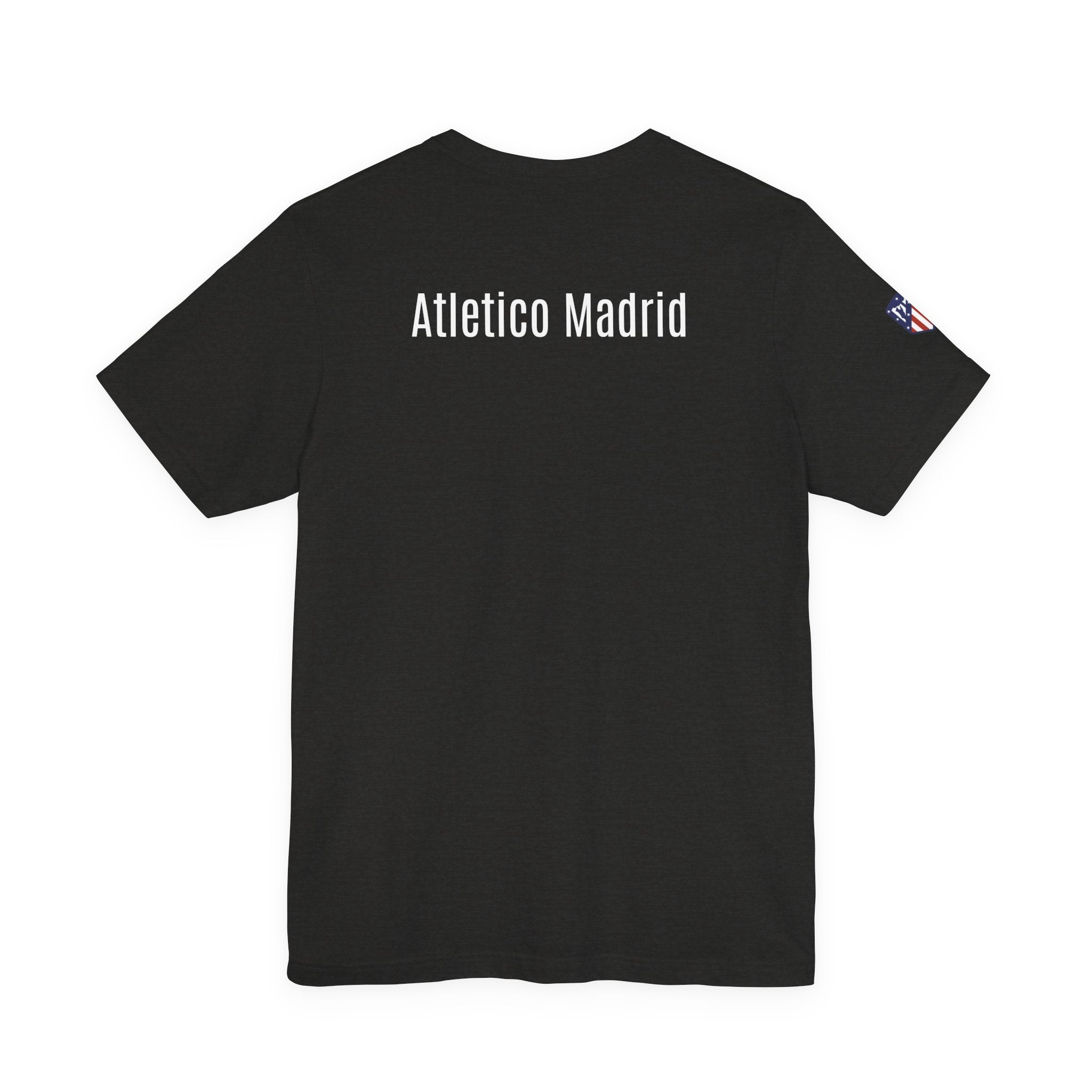 Atletico Madrid Shield T-Shirt Front Chest & Sleeve Logo Soccer Tee