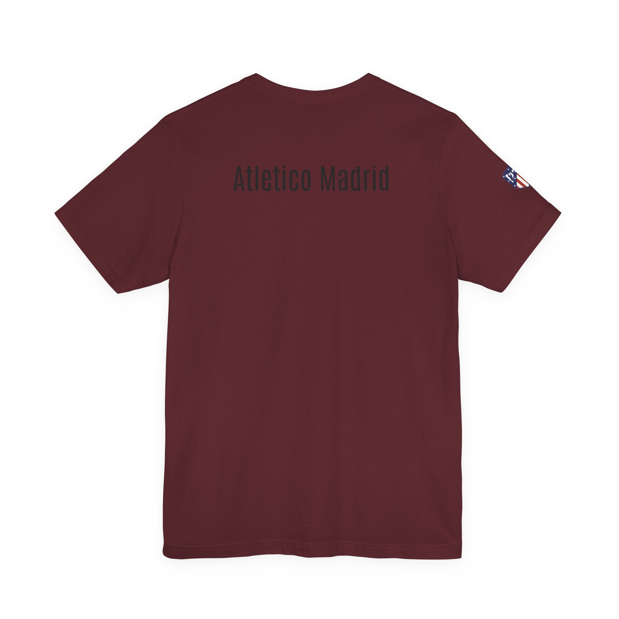 Atletico Madrid Shield T-Shirt Front Chest & Sleeve Logo Soccer Tee