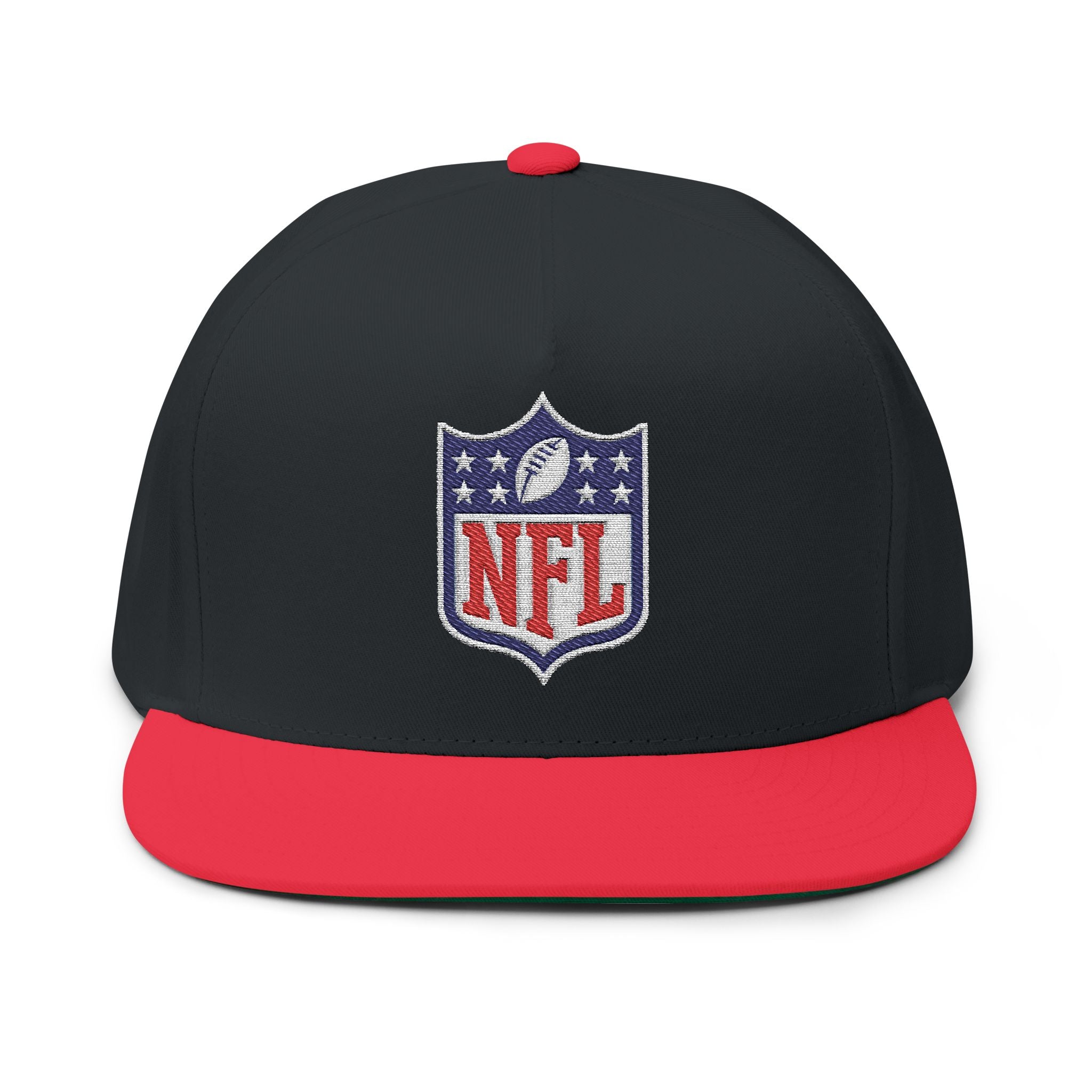 Embroidered NFL Shield Flat Bill Cap — Snapback Football Hat