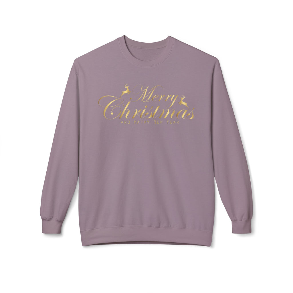 Merry Christmas gold script Sweatshirt Holiday Noel glitter lettering