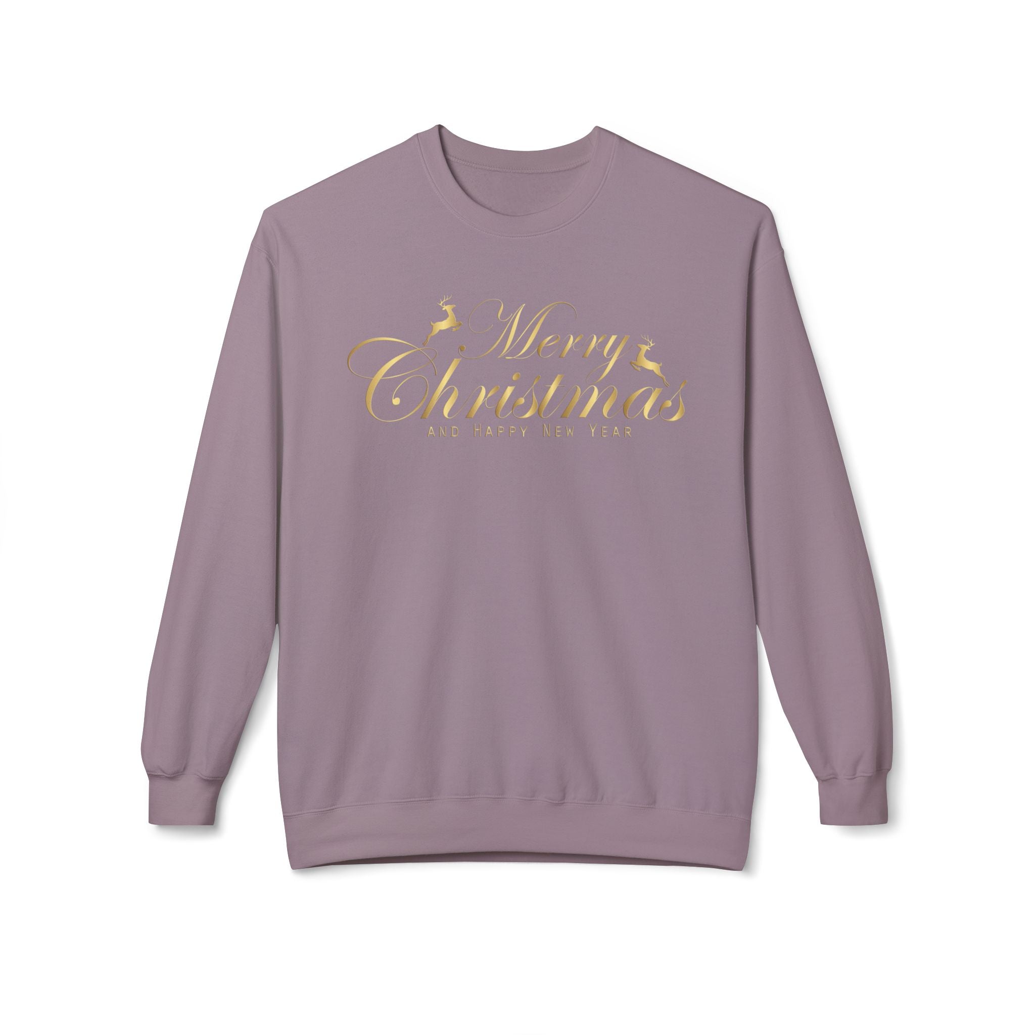 Merry Christmas gold script Sweatshirt Holiday Noel glitter lettering