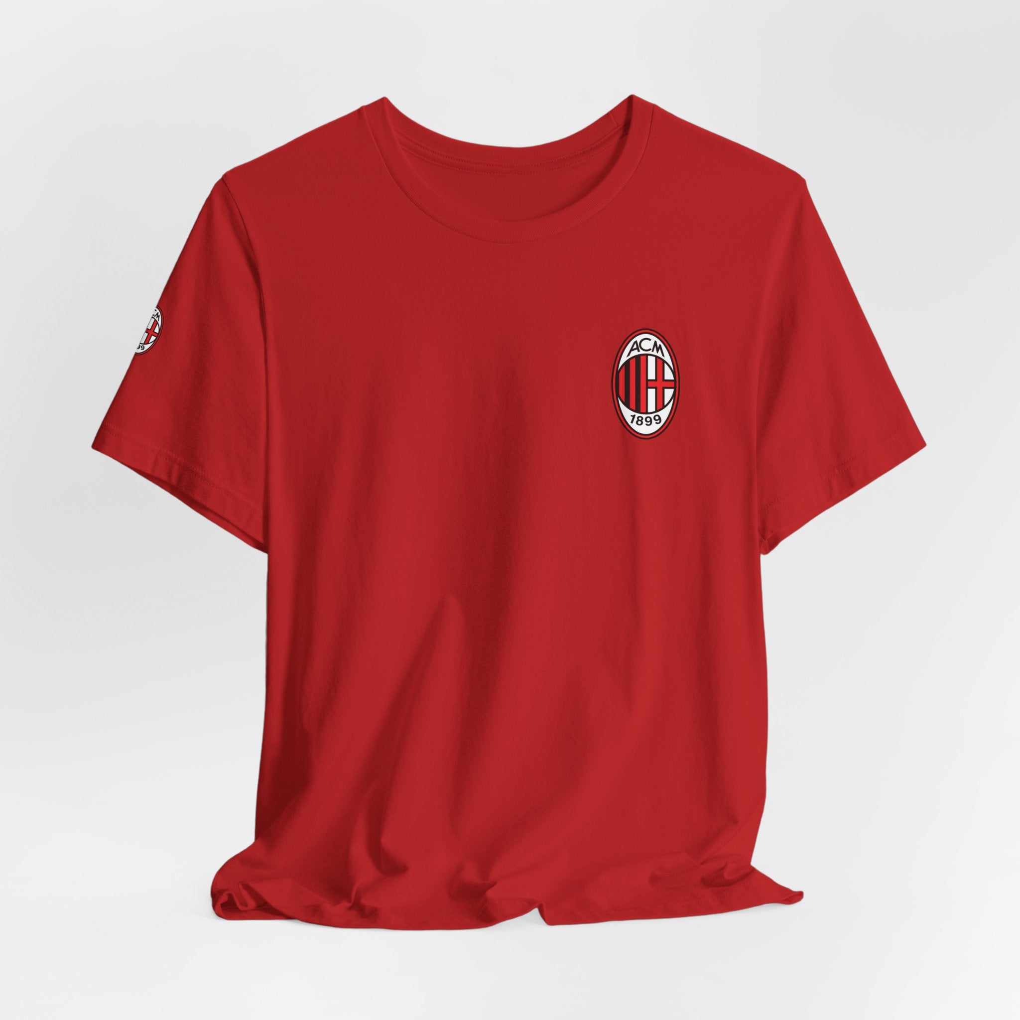 AC Milan Crest T-Shirt Minimal Soccer Tee with 'AC Milan' Back Print