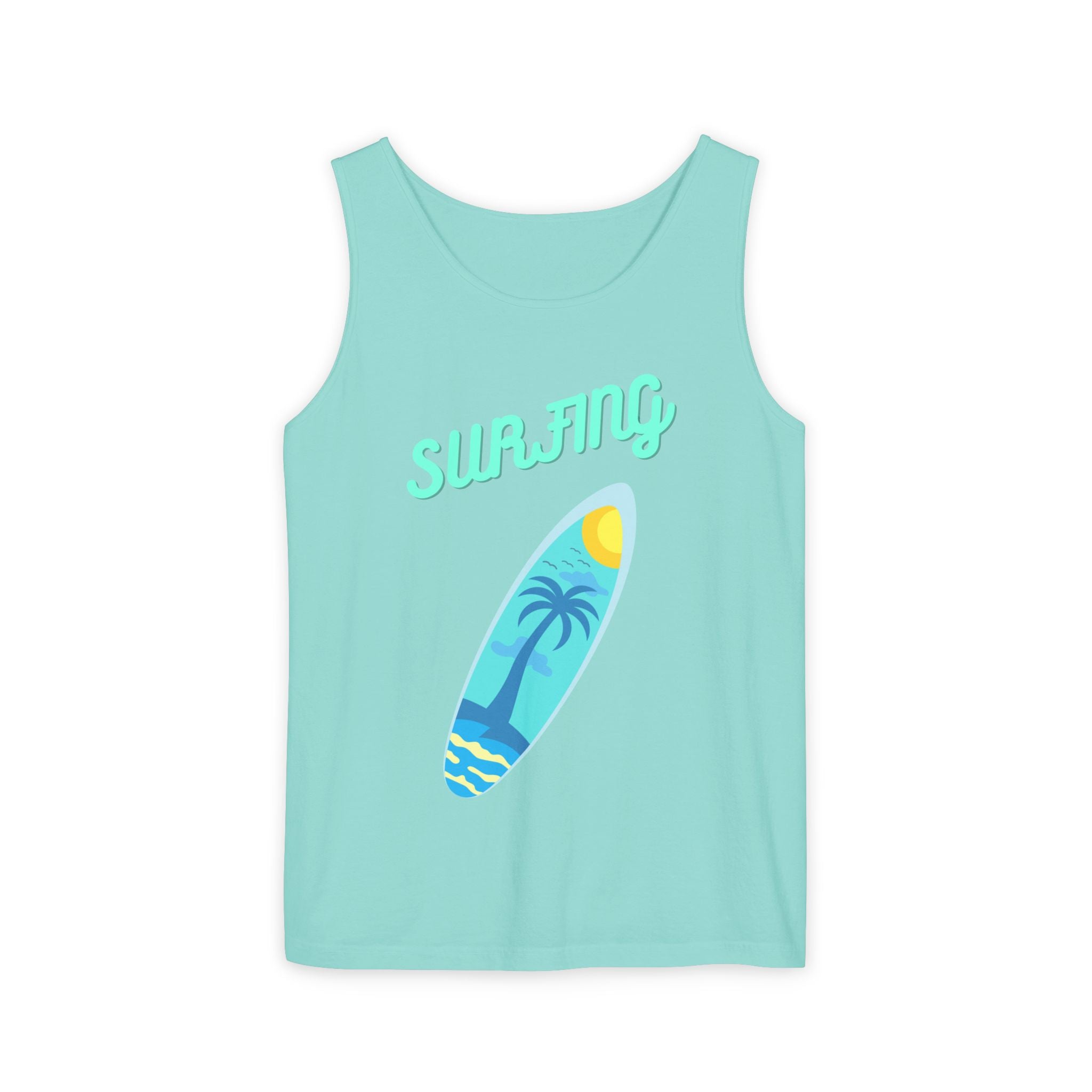 Surfing Graphic Tank Top Tropical Surfboard Beach Vibes