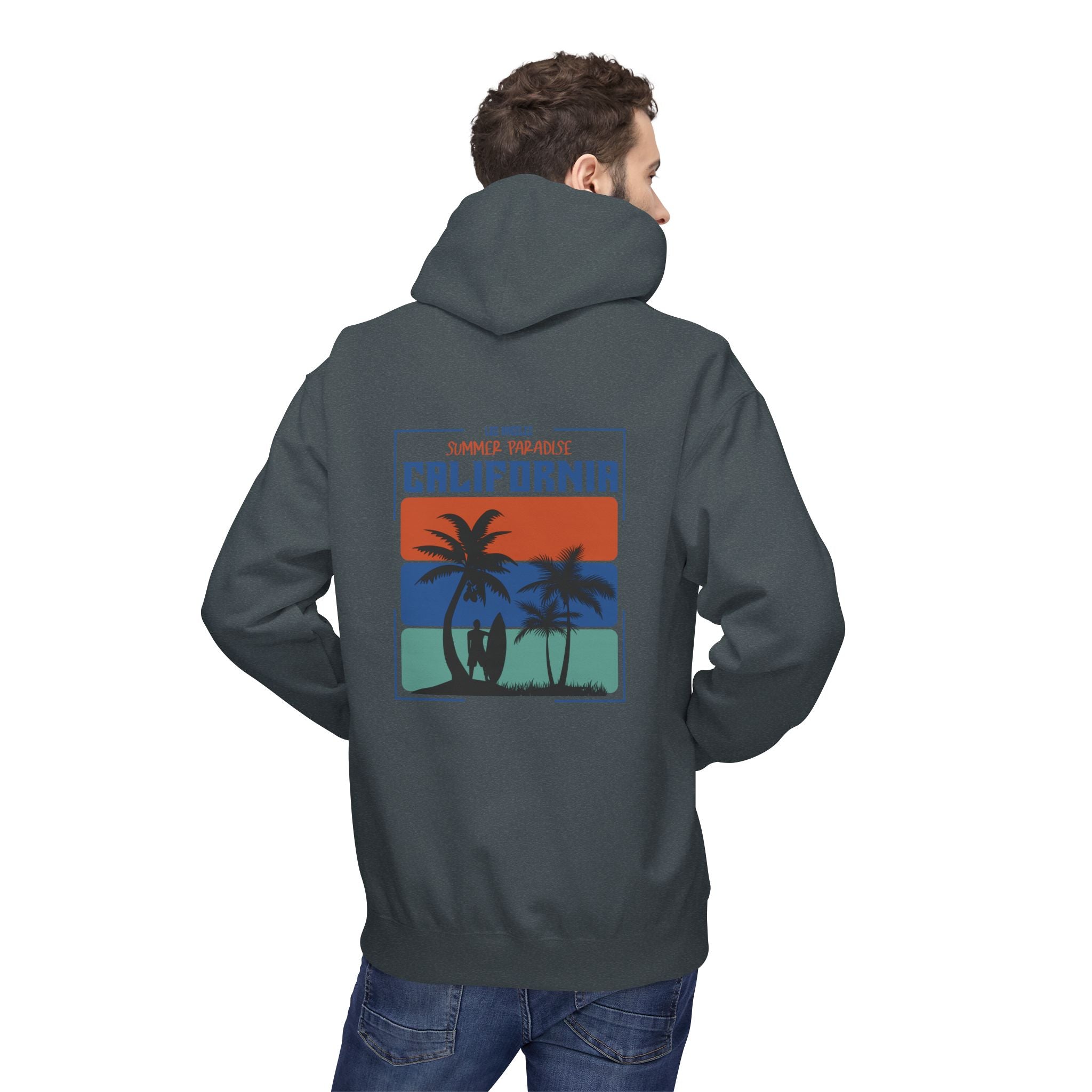 California Sunset Surf Hoodie  Summer Vacation Beach Pullover