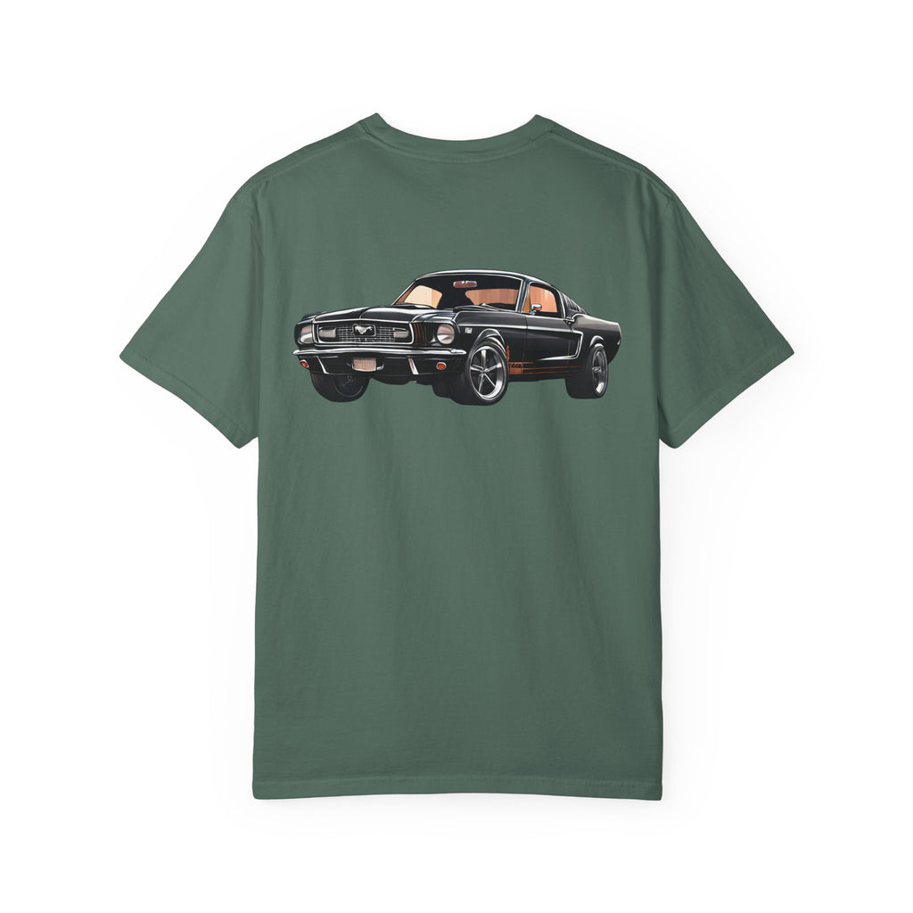 Classic Muscle Car T-Shirt | Vintage Black Mustang Illustration