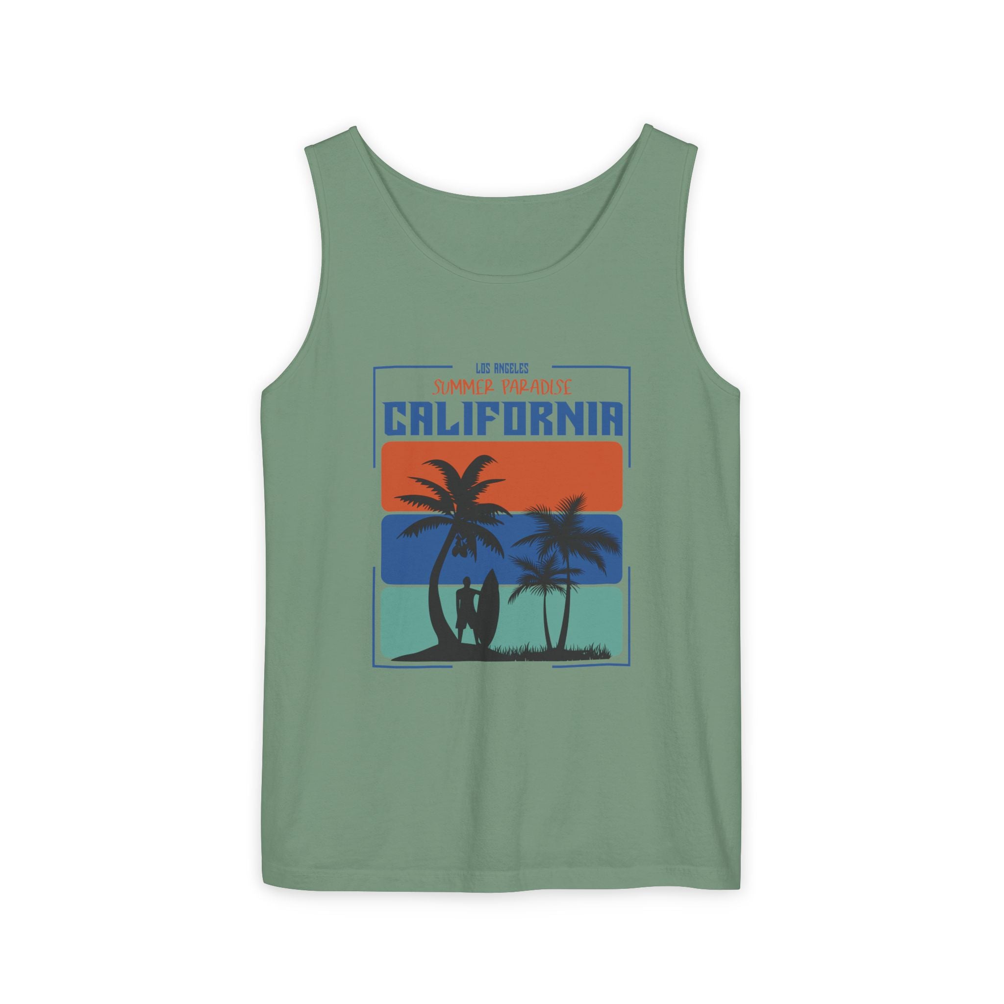California Palm Sunset Tank Top Vintage Beach Graphic
