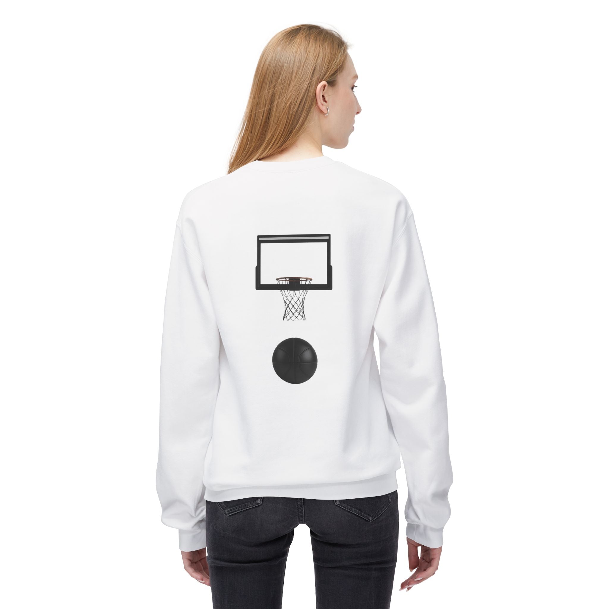 Basketball Players Sweatshirt Front Dribble Back Hoop Graphic