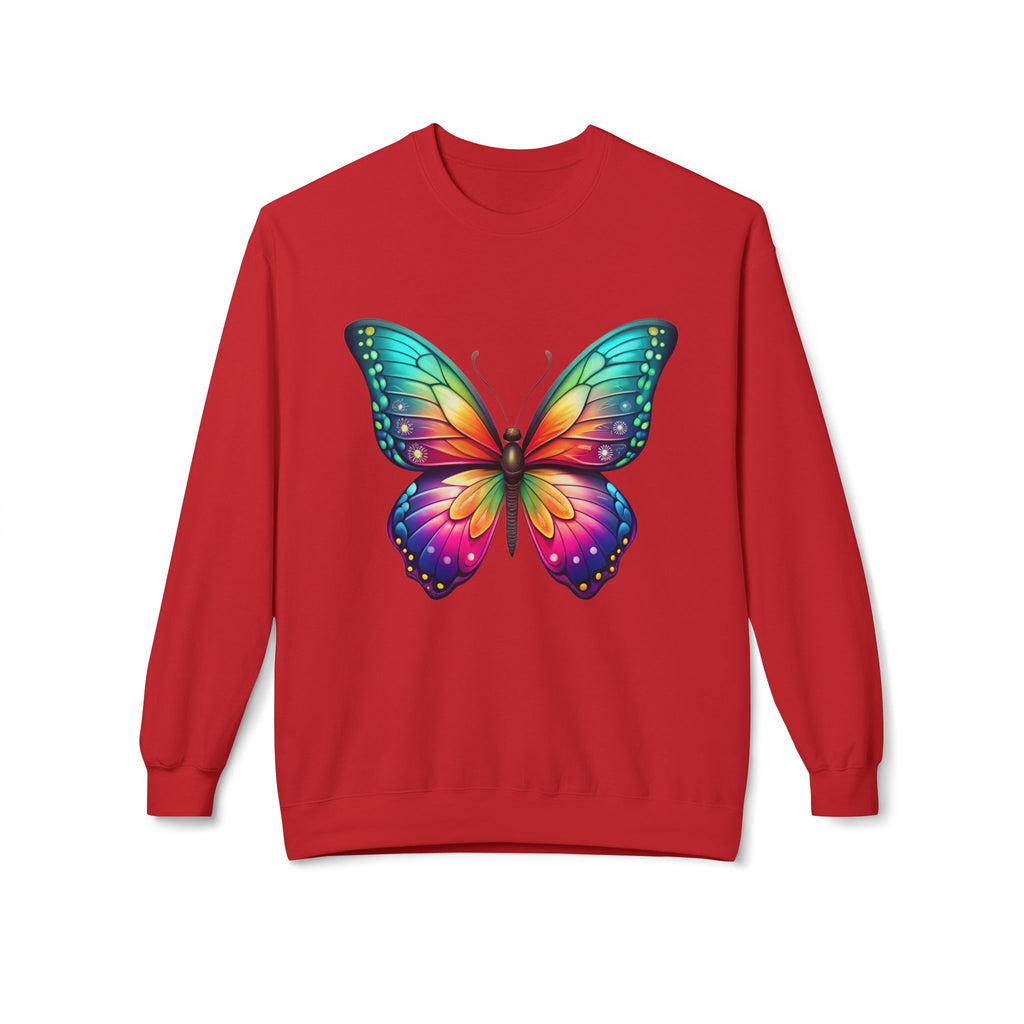 Rainbow Butterfly Sweatshirt Colorful Monarch Wing Graphic
