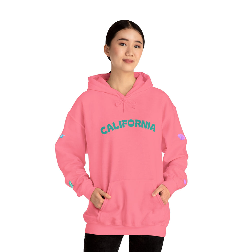 California Palm Tree Hoodie | Beach Island Graphic, Sleeve Icons