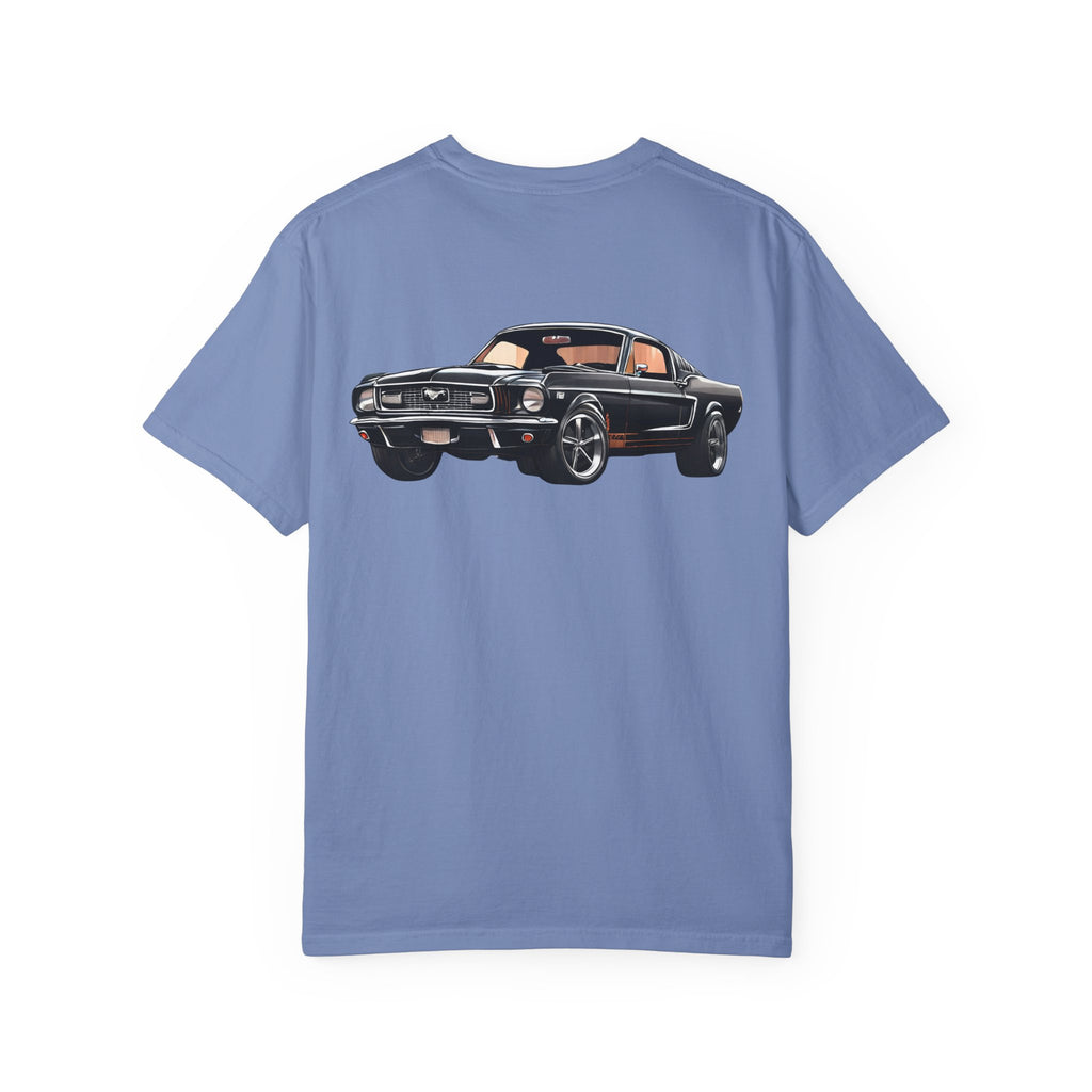 Classic Muscle Car T-Shirt | Vintage Black Mustang Illustration