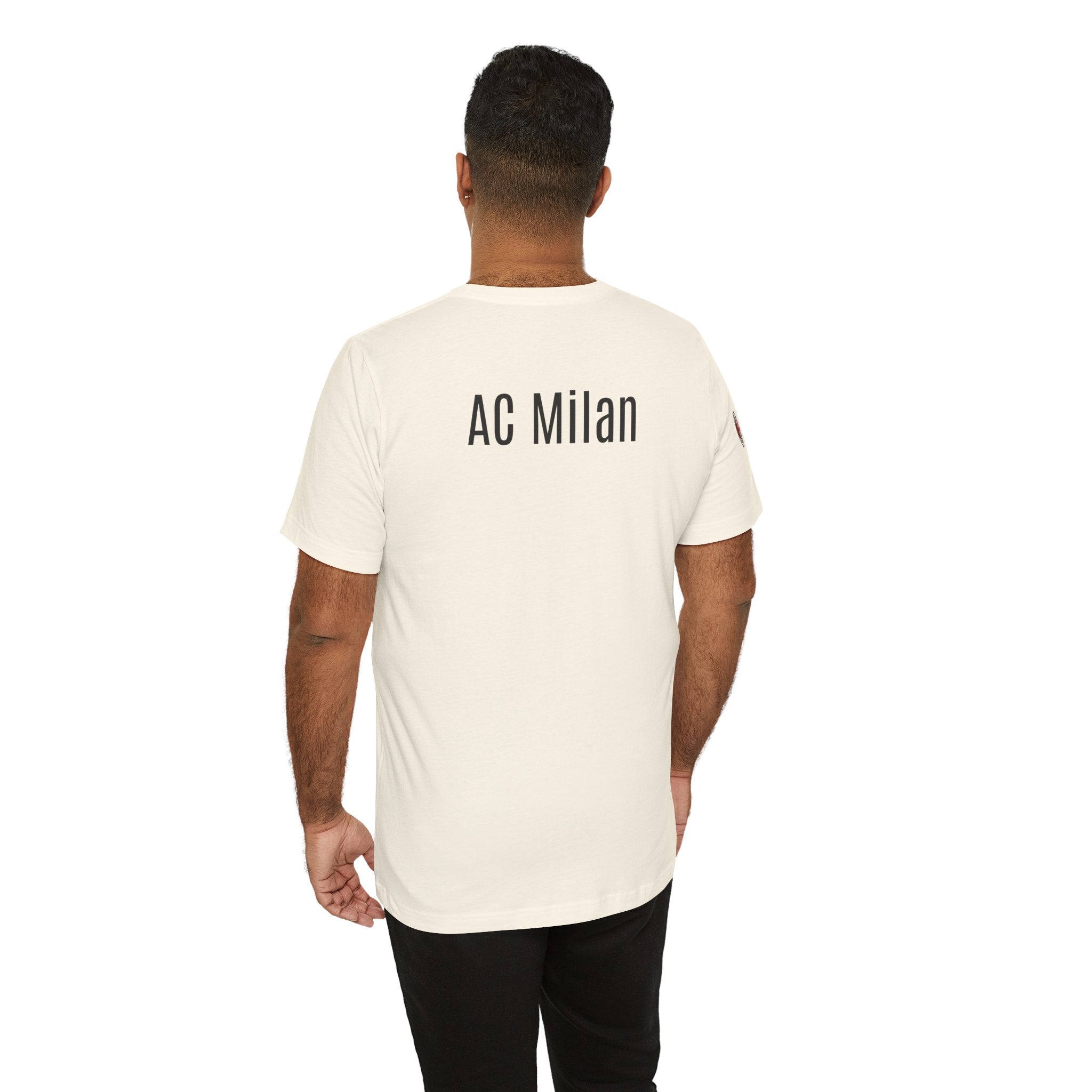 AC Milan Crest T-Shirt Minimal Soccer Tee with 'AC Milan' Back Print