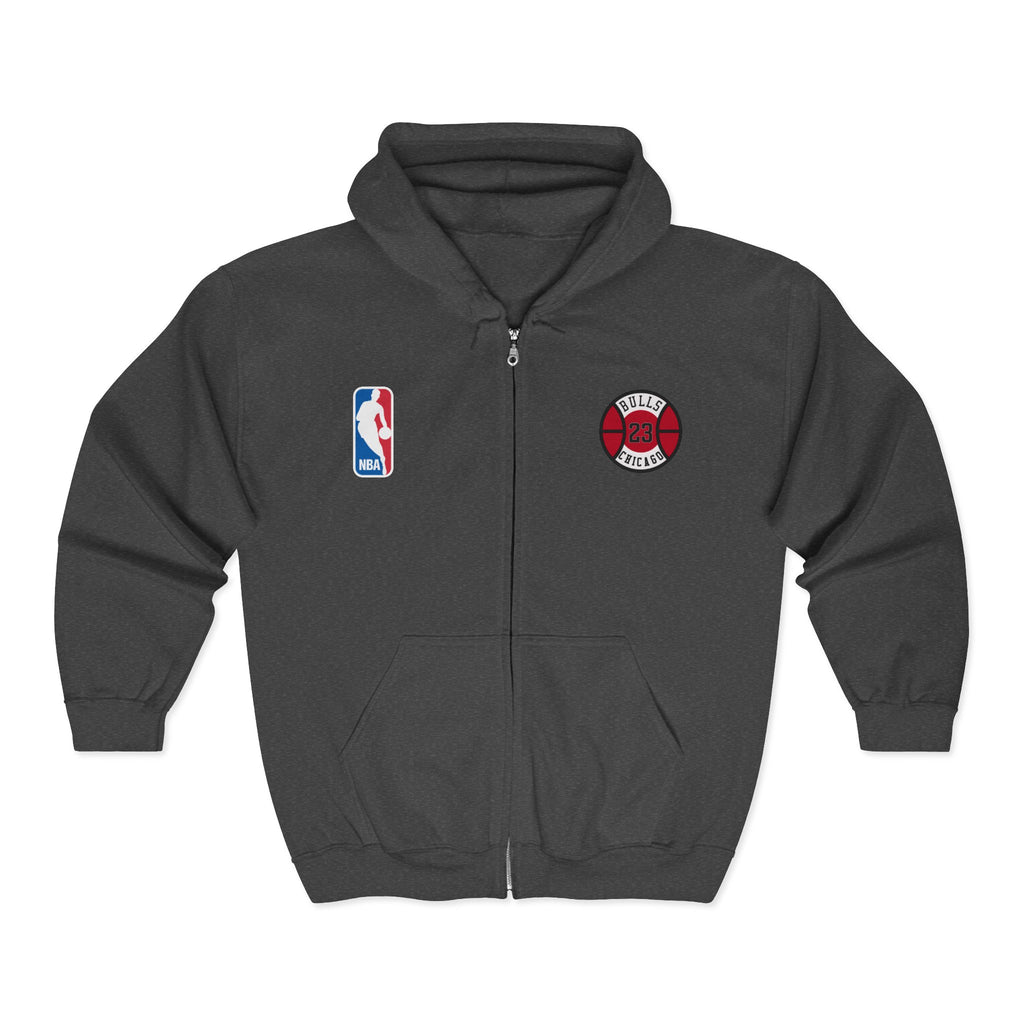 Distressed NBA Logo Hoodie | Full Zip Hooded Sweatshirt