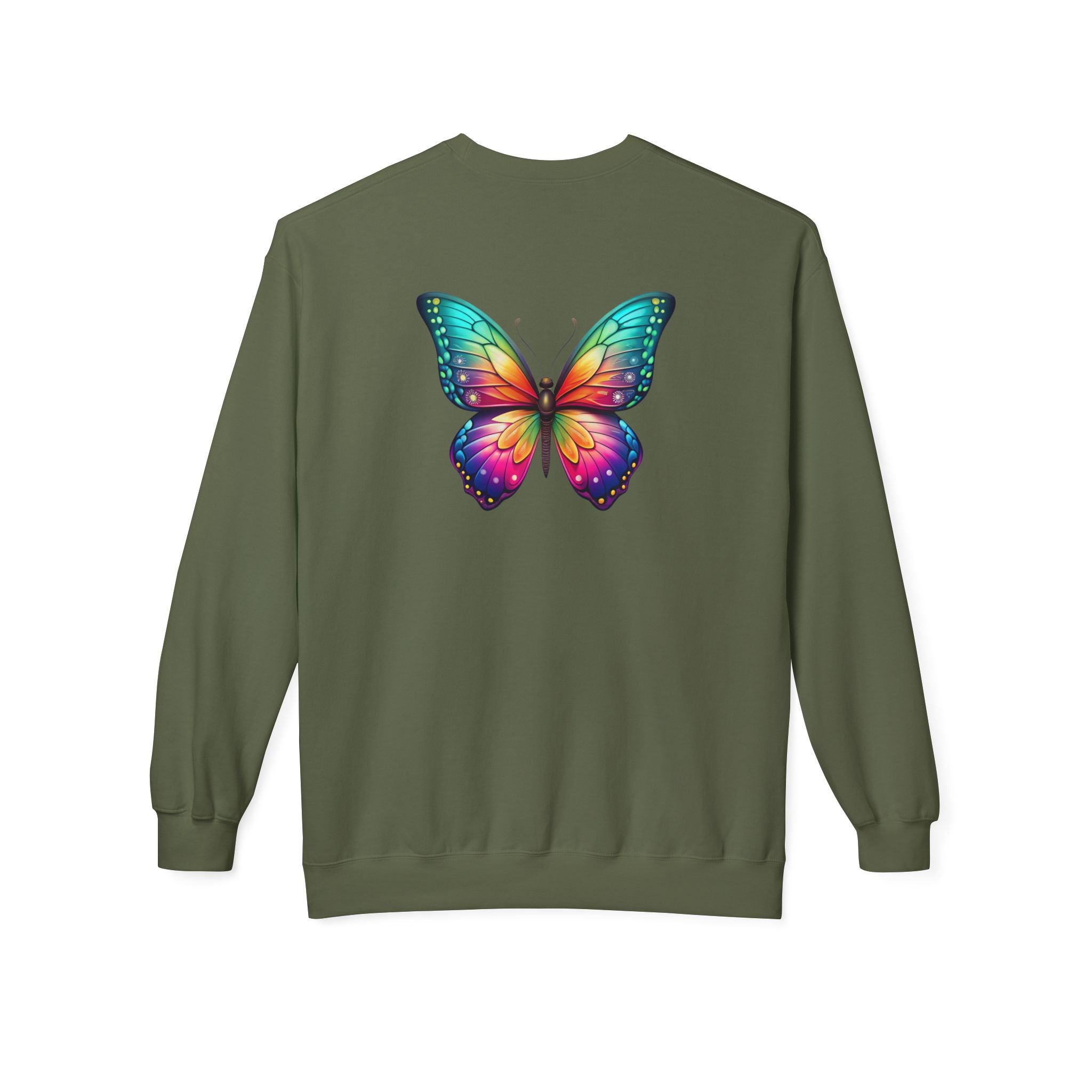 Rainbow Butterfly Sweatshirt | Colorful Monarch Wing Graphic