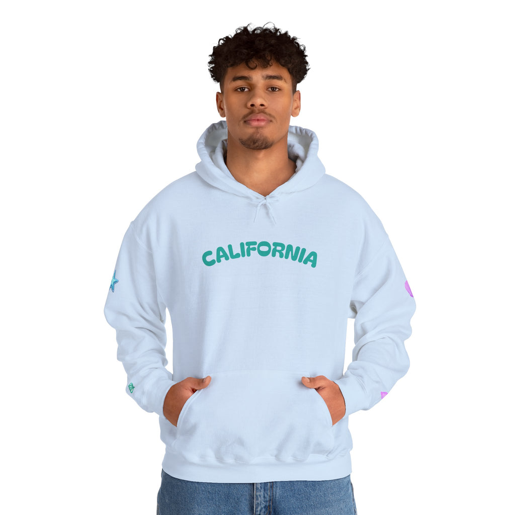 California Palm Tree Hoodie | Beach Island Graphic, Sleeve Icons