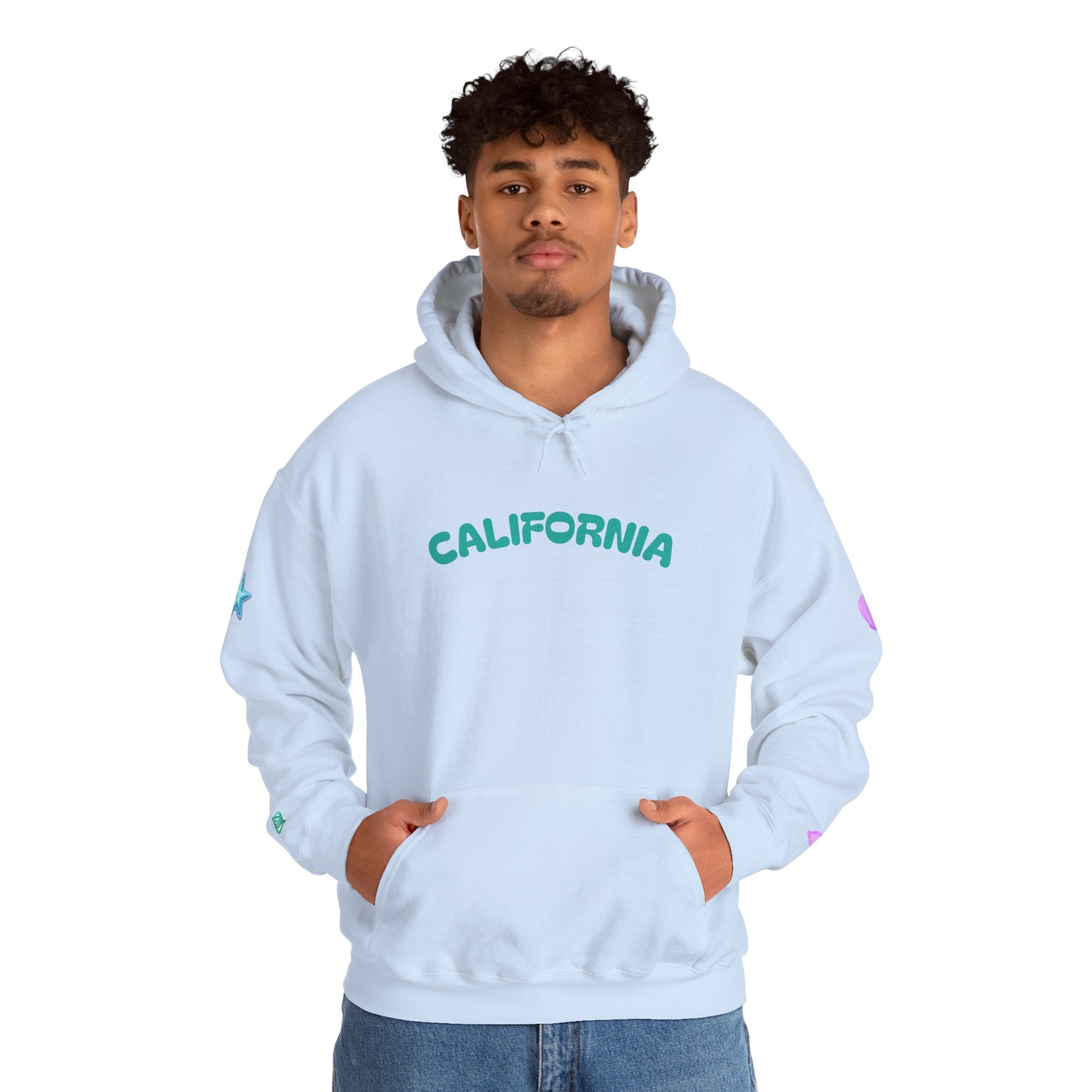 California Palm Tree Hoodie | Beach Island Graphic, Sleeve Icons