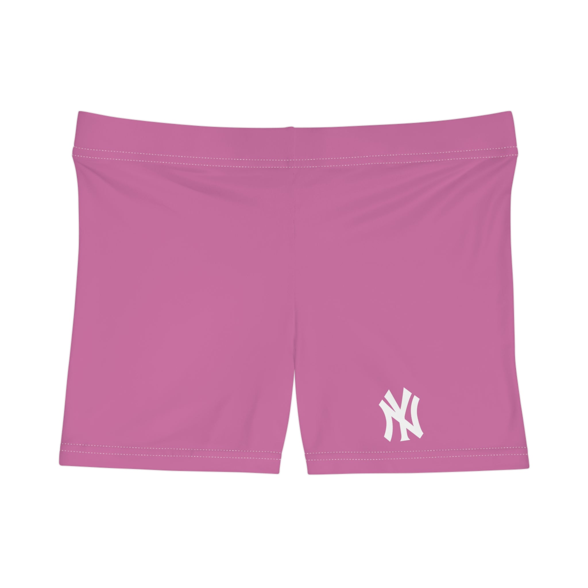 Pink Women's Athletic Shorts with NY Logo Comfortable Activewear