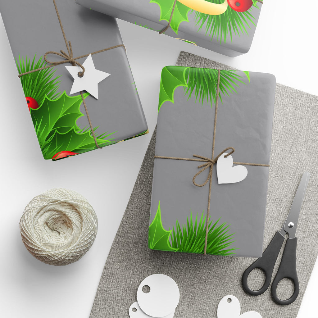 Holly & Berries Wrapping Paper  Holiday Gift Wrap Roll