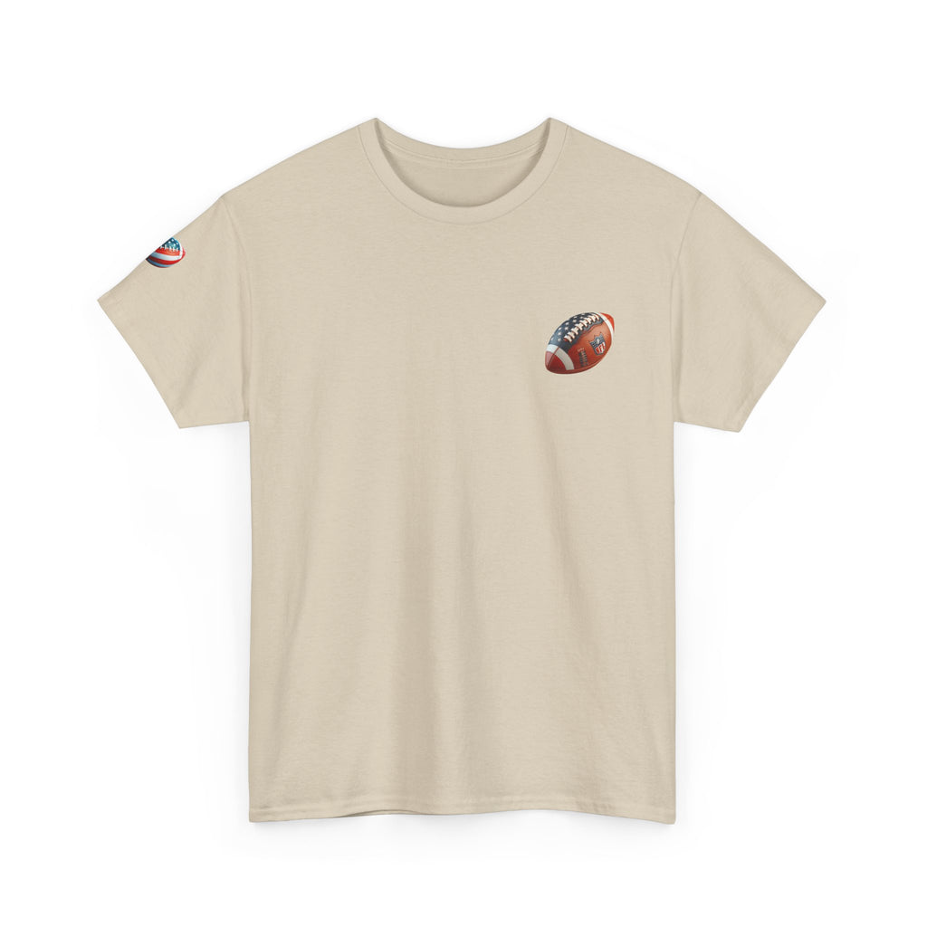 Skull Helmet Football Tee — Grunge Athletic Graphic T‑Shirt