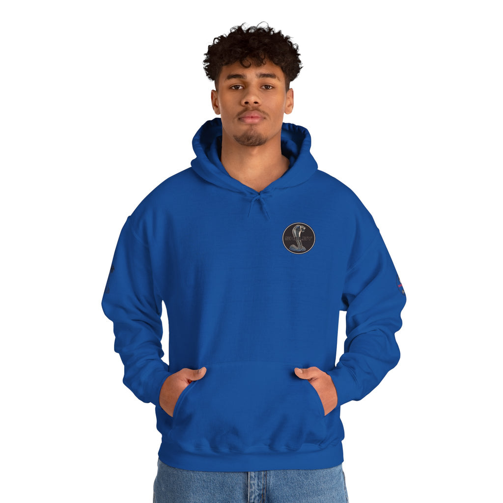 Classic Mustang Hoodie  Vintage Blue Pony Car Pullover