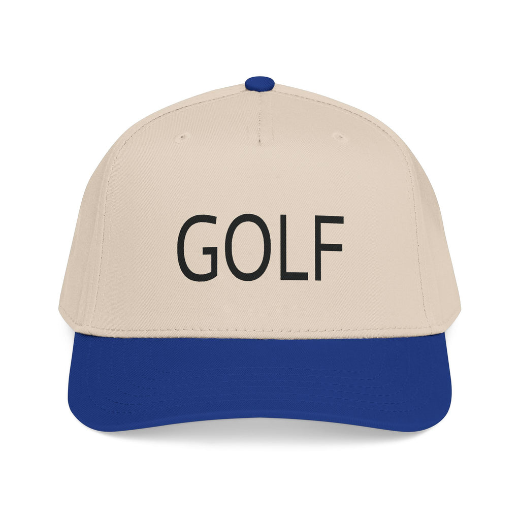Golf Embroidered Mid Profile Cap — Classic Two-Tone Golf Hat