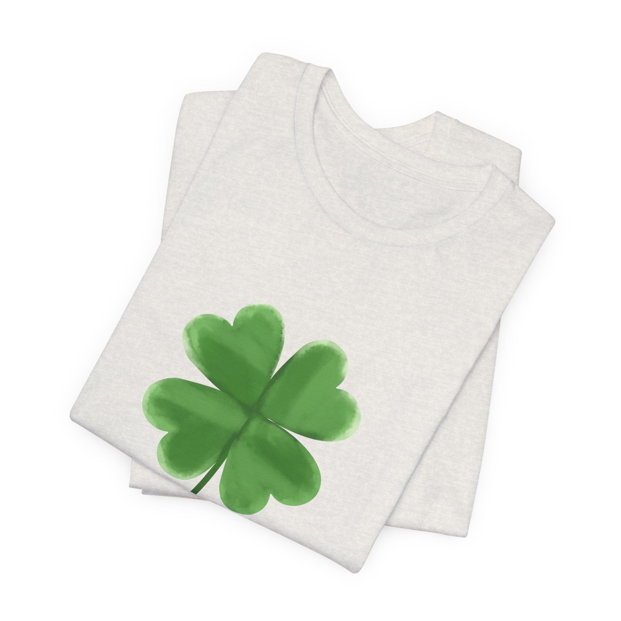 Green Four-Leaf Clover T-Shirt  Lucky Shamrock Tee