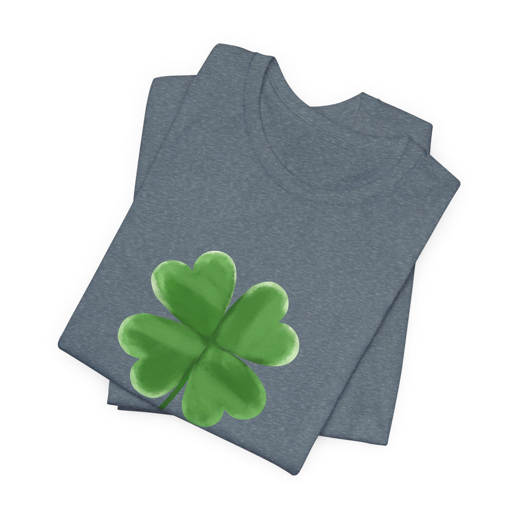 Green Four-Leaf Clover T-Shirt  Lucky Shamrock Tee