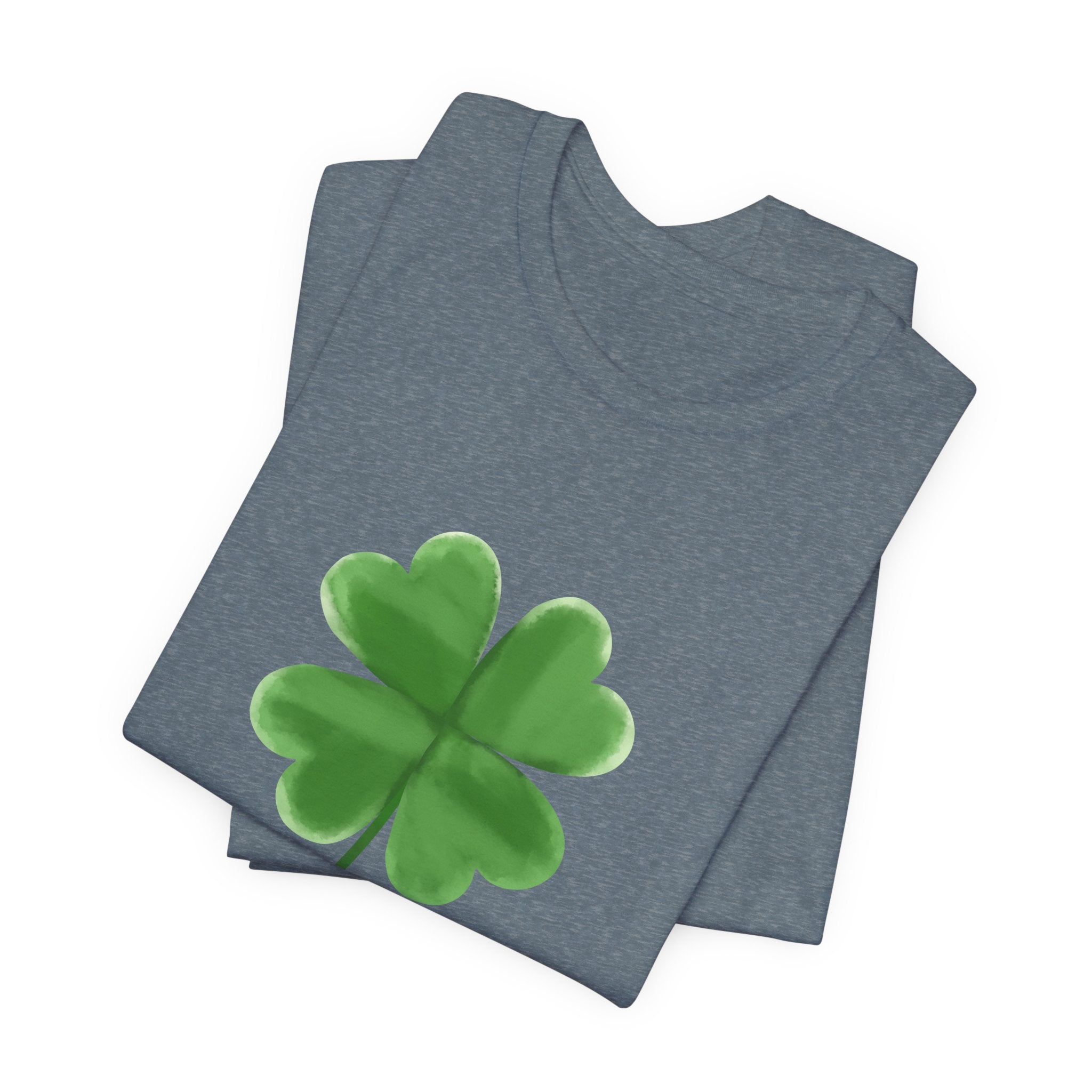 Green Four-Leaf Clover T-Shirt  Lucky Shamrock Tee