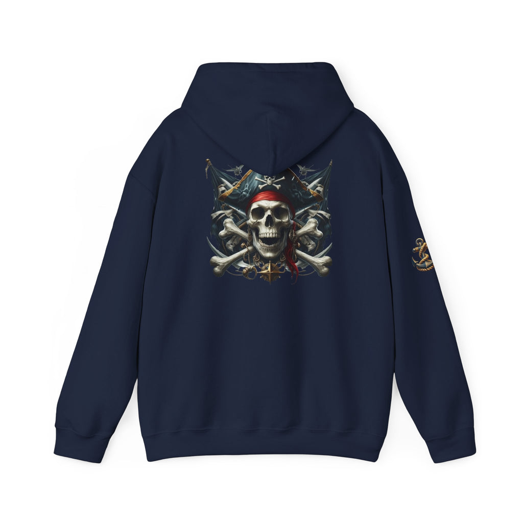Pirate Skull Anchor Hoodie  Nautical Skull & Crossbones Pullover