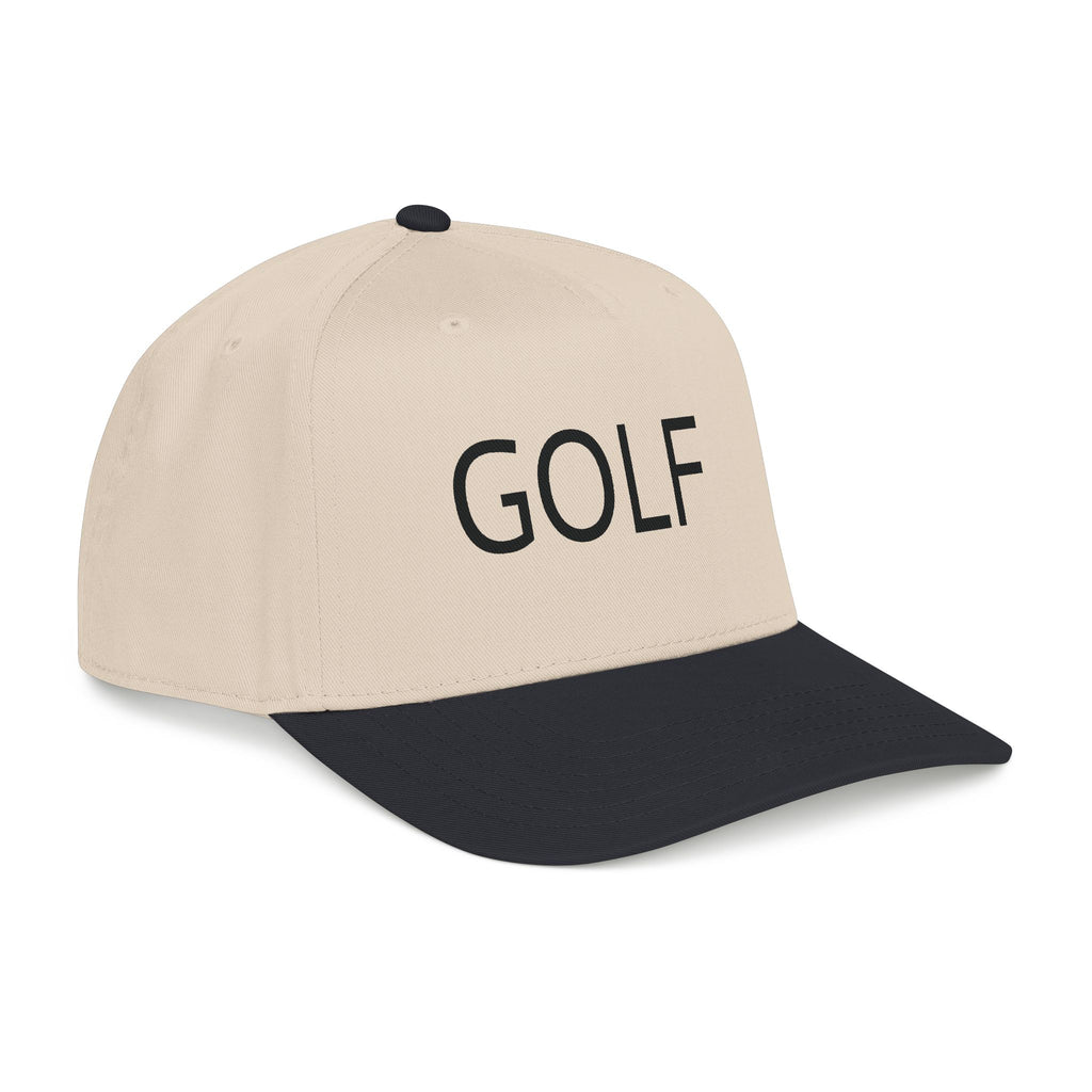 Golf Embroidered Mid Profile Cap — Classic Two-Tone Golf Hat