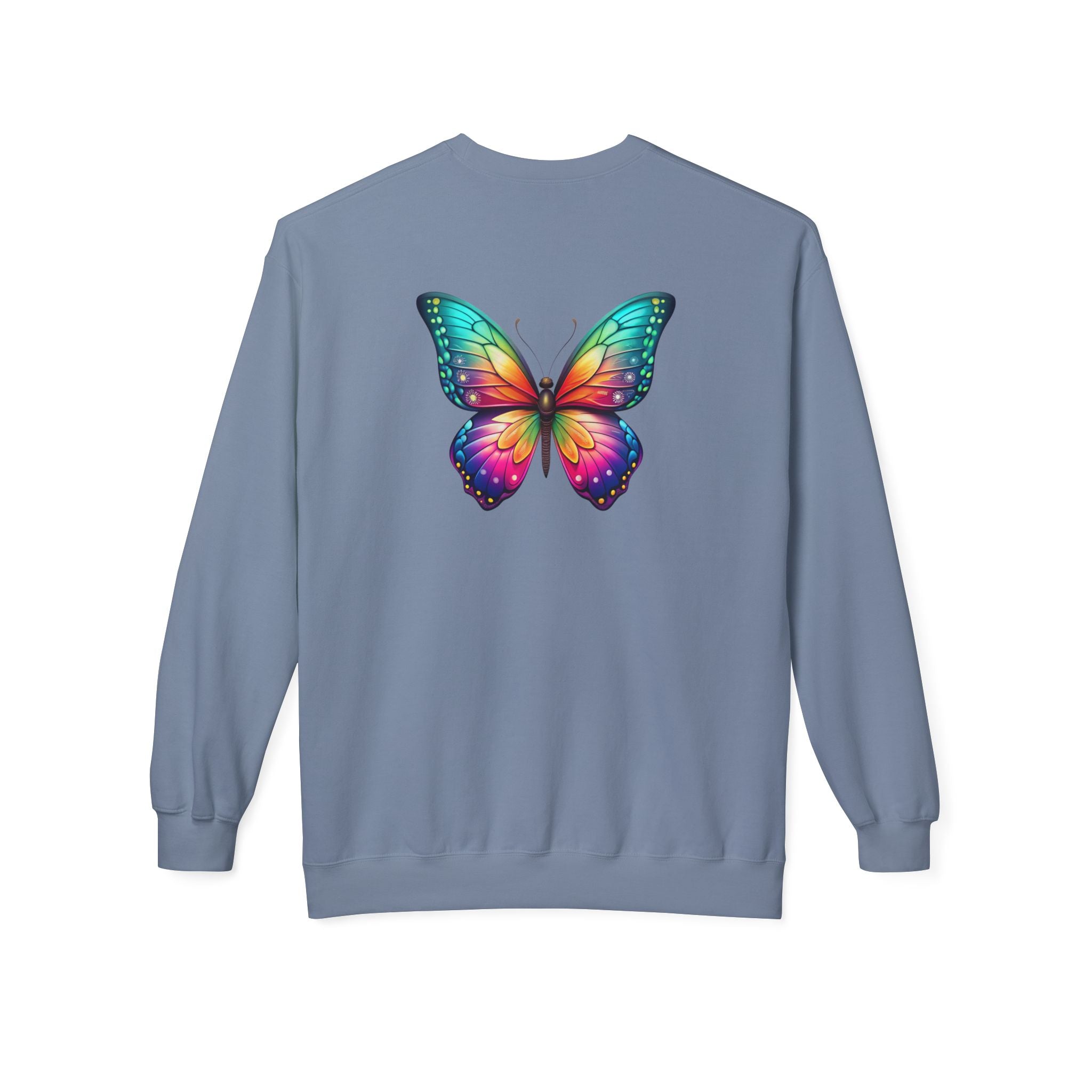 Rainbow Butterfly Sweatshirt | Colorful Monarch Wing Graphic