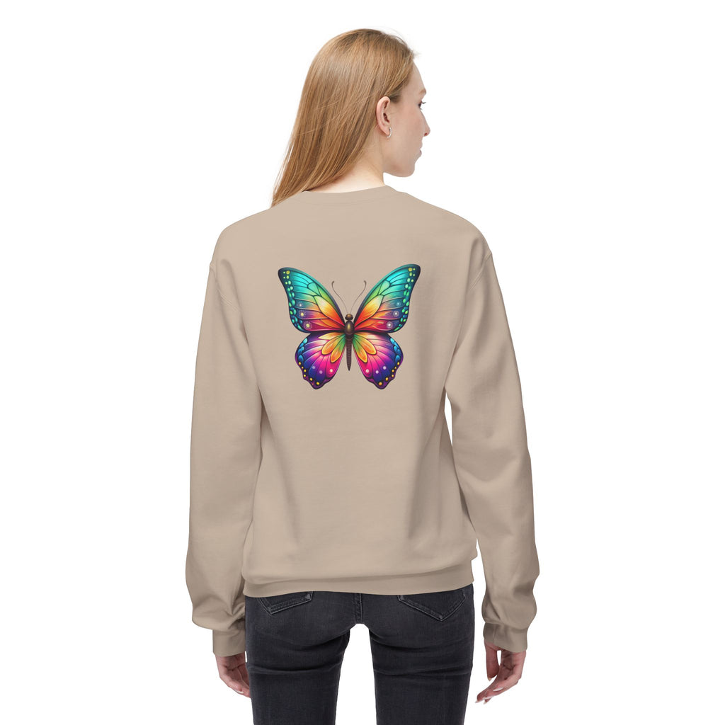 Rainbow Butterfly Sweatshirt | Colorful Monarch Wing Graphic