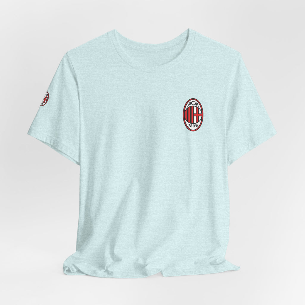 AC Milan Crest T-Shirt Minimal Soccer Tee with 'AC Milan' Back Print