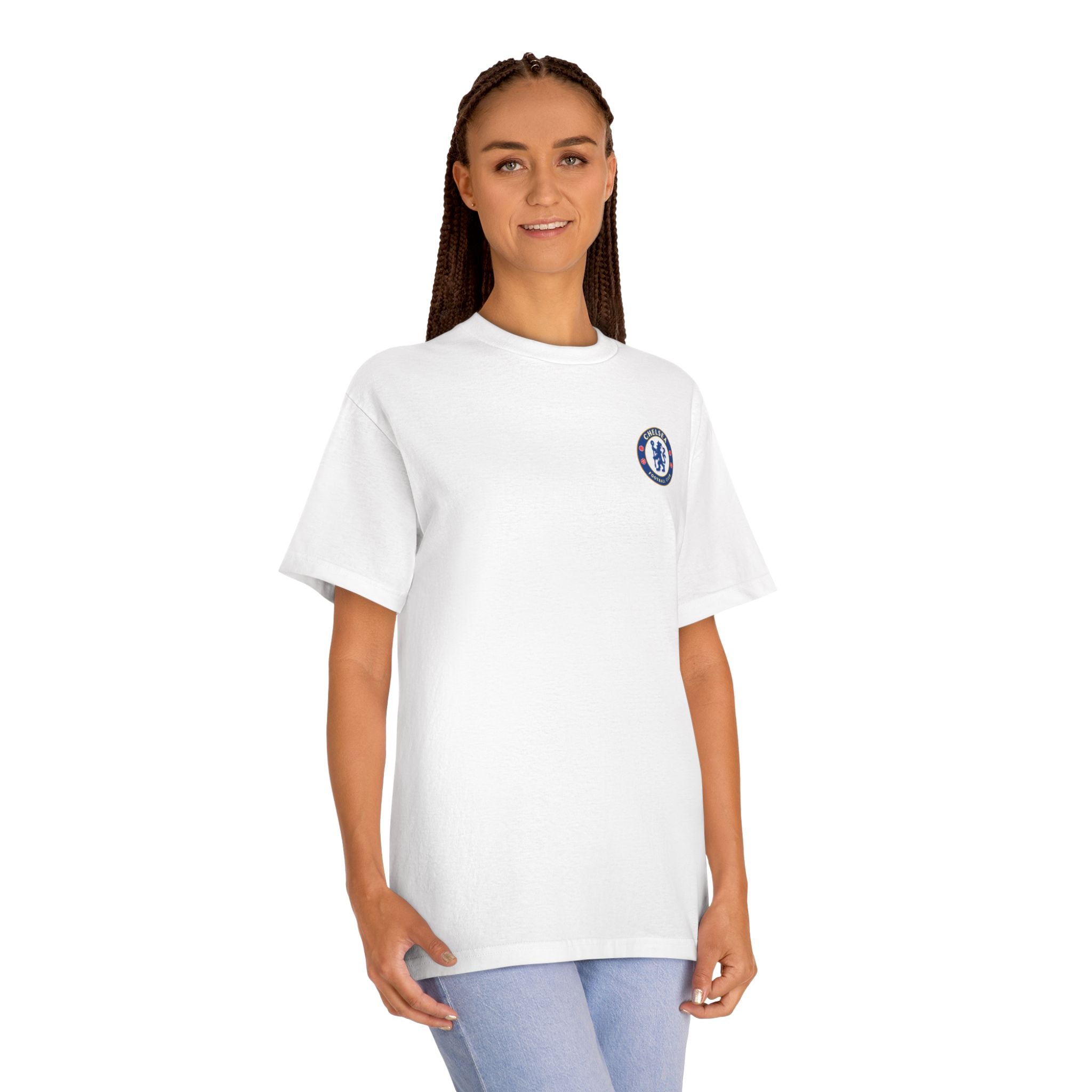 Chelsea Football Club Tee Minimal Crest Front & CHELSEA Back