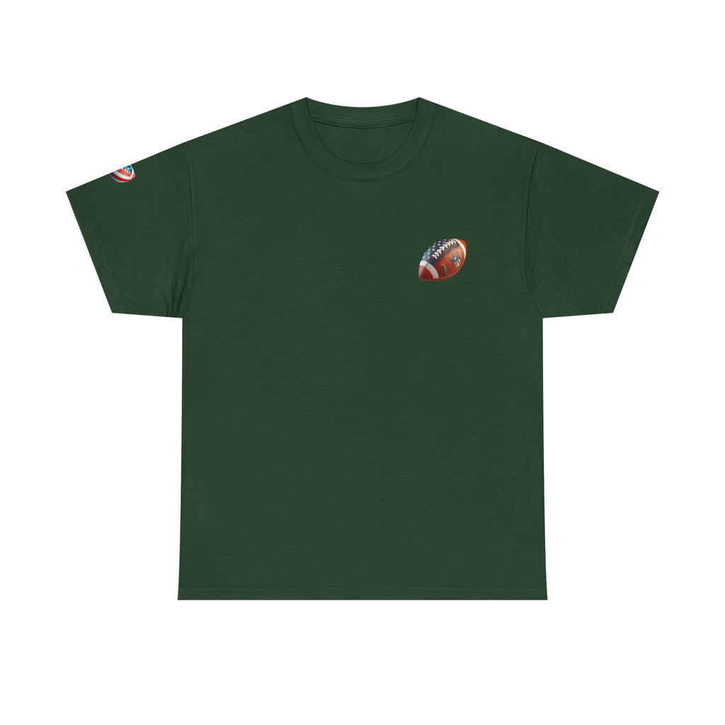 Skull Helmet Football Tee — Grunge Athletic Graphic T‑Shirt