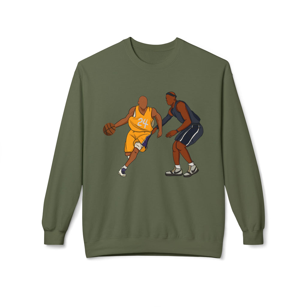 Basketball Players Sweatshirt Front Dribble Back Hoop Graphic