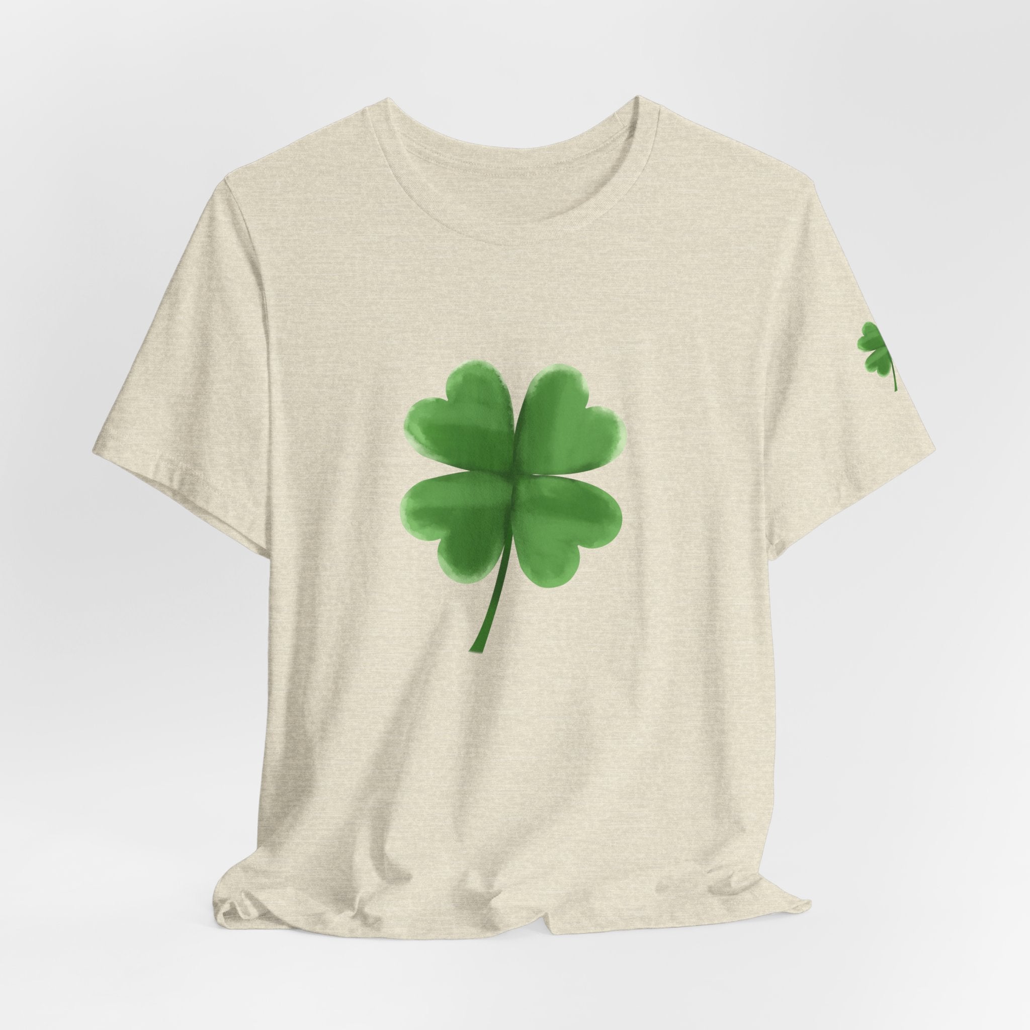 Green Four-Leaf Clover T-Shirt  Lucky Shamrock Tee