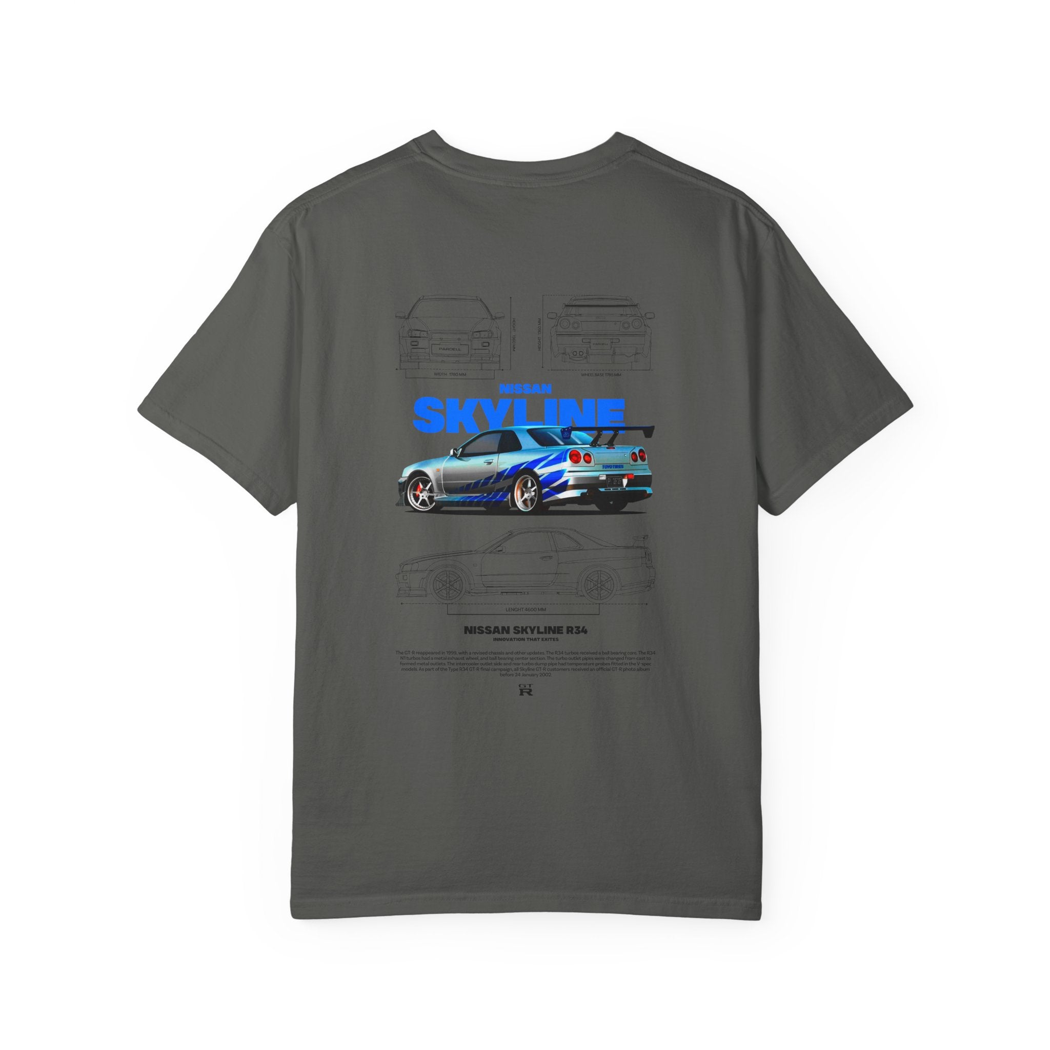 Nissan Skyline R34 Car T-shirt Vintage JDM Racing Tee