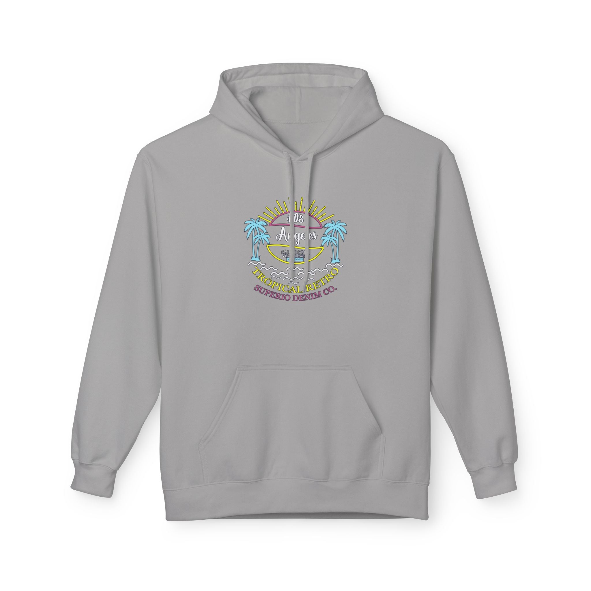 Surf Vibes Hoodie Coastal Palms & Sunset Graphic