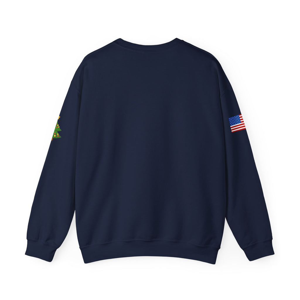 Merry Christmas Hanging Ornaments Sweatshirt Santa Reindeer Wreath Holiday