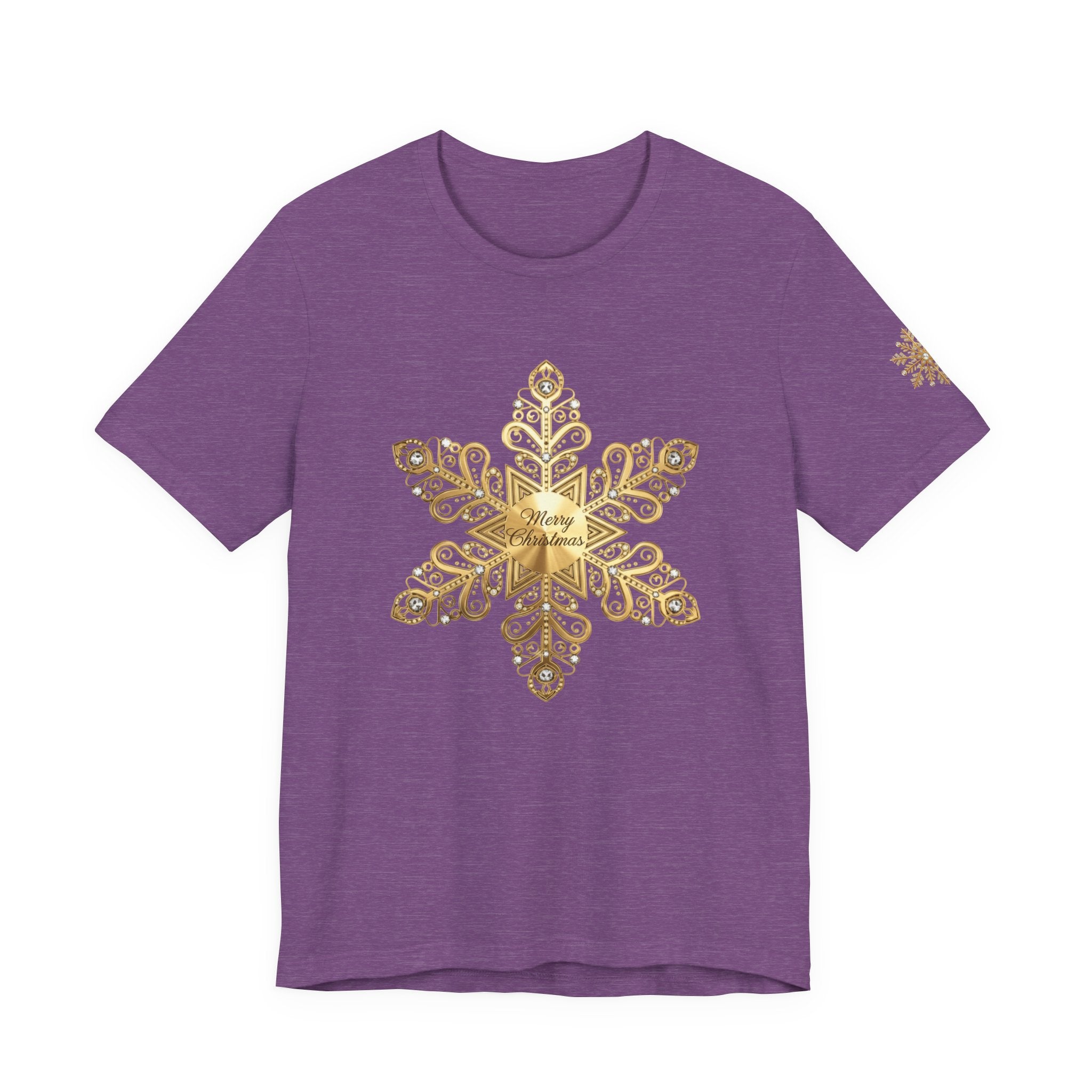 Gold Snowflake Tee Ornate Metallic Snowflake Design
