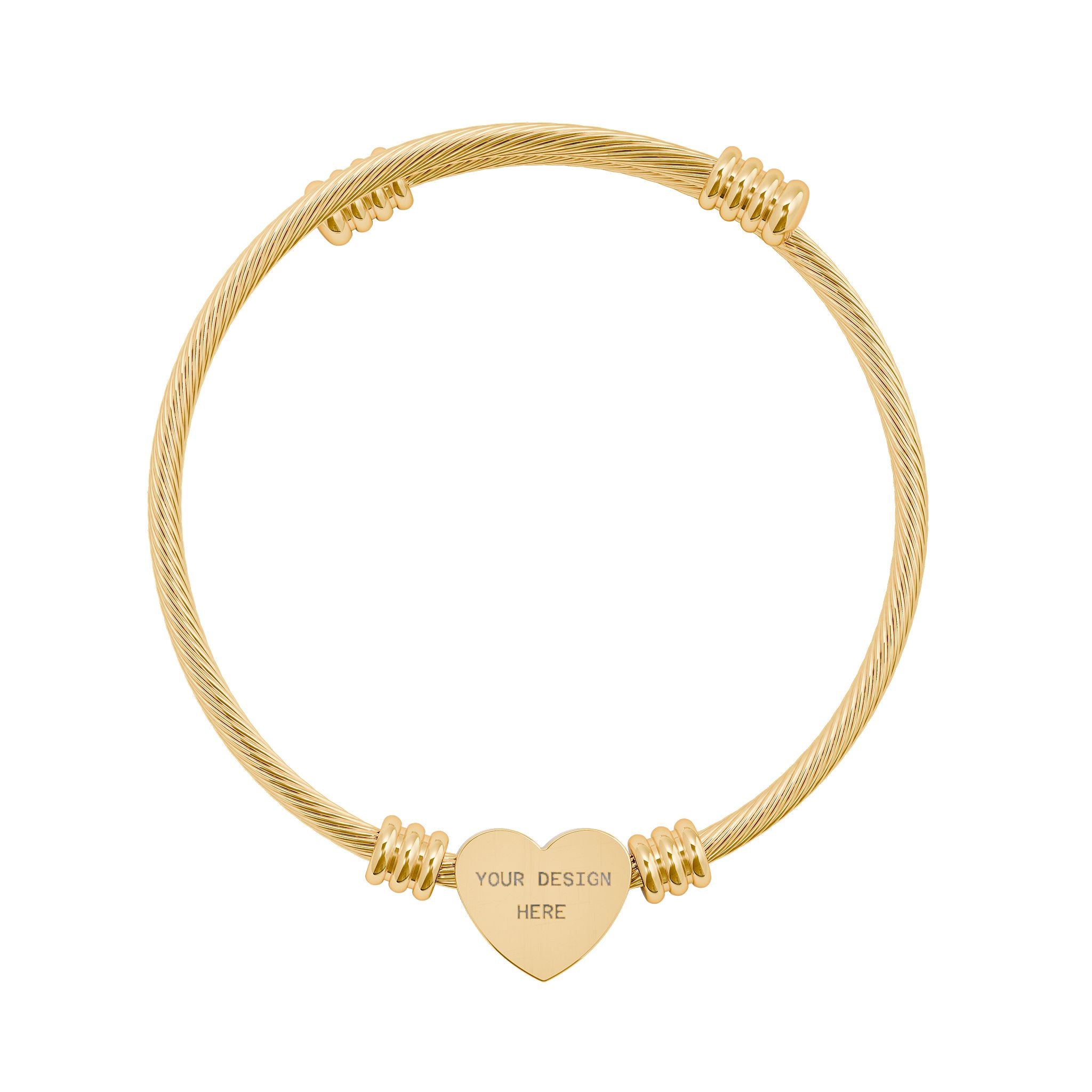 Heart Cuff Bracelet Lucky Bracelet Personalised Jewellery Gift Love, Friendship, Anniversary Valentine's Day, Engraved Bracelet
