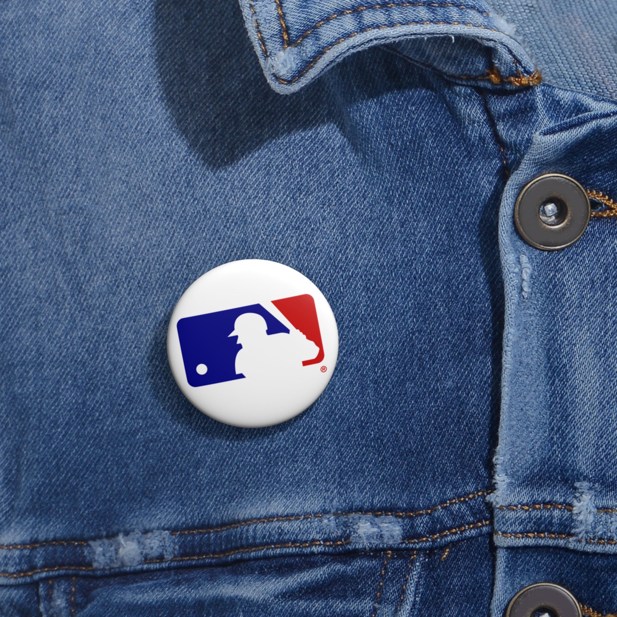 Baseball Logo Pin Button  Custom Team Baseball Badge