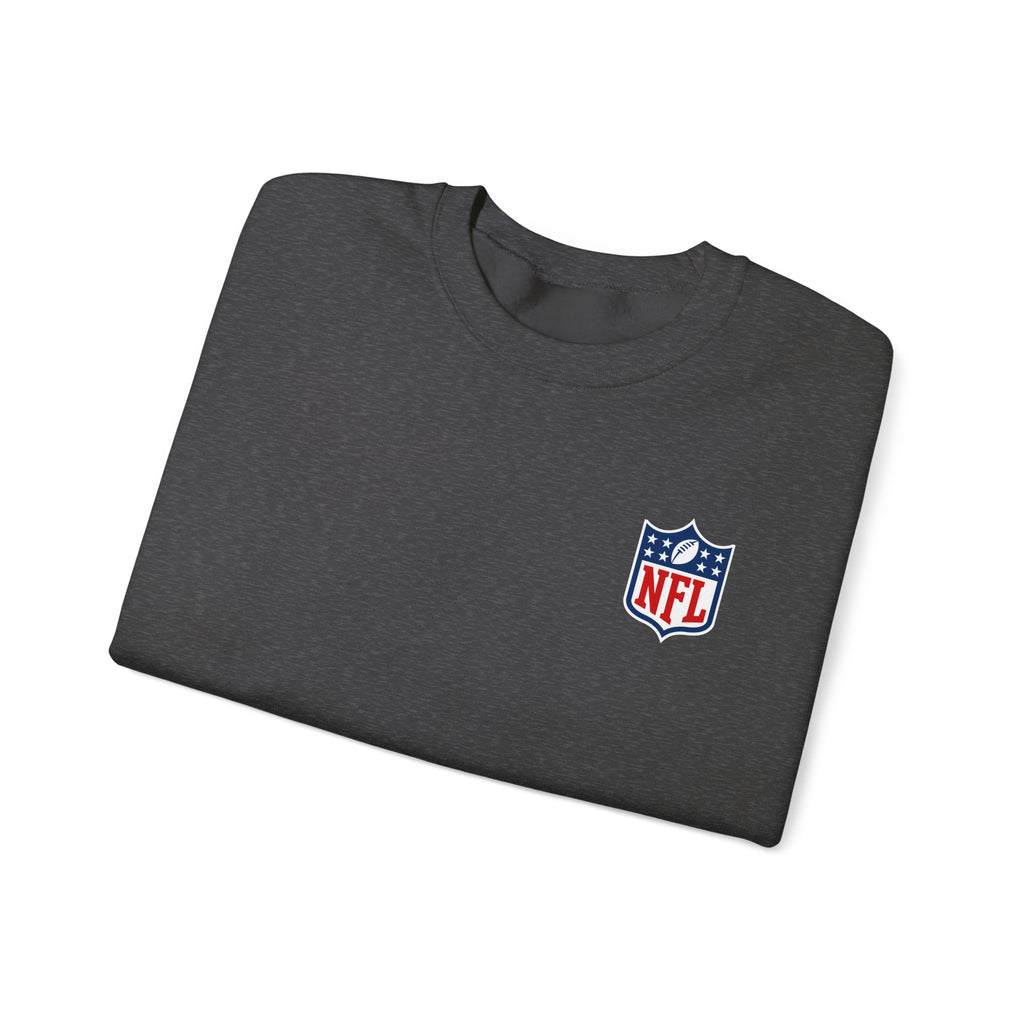 NFL Logo Crewneck Sweatshirt with American Flag Sleeve