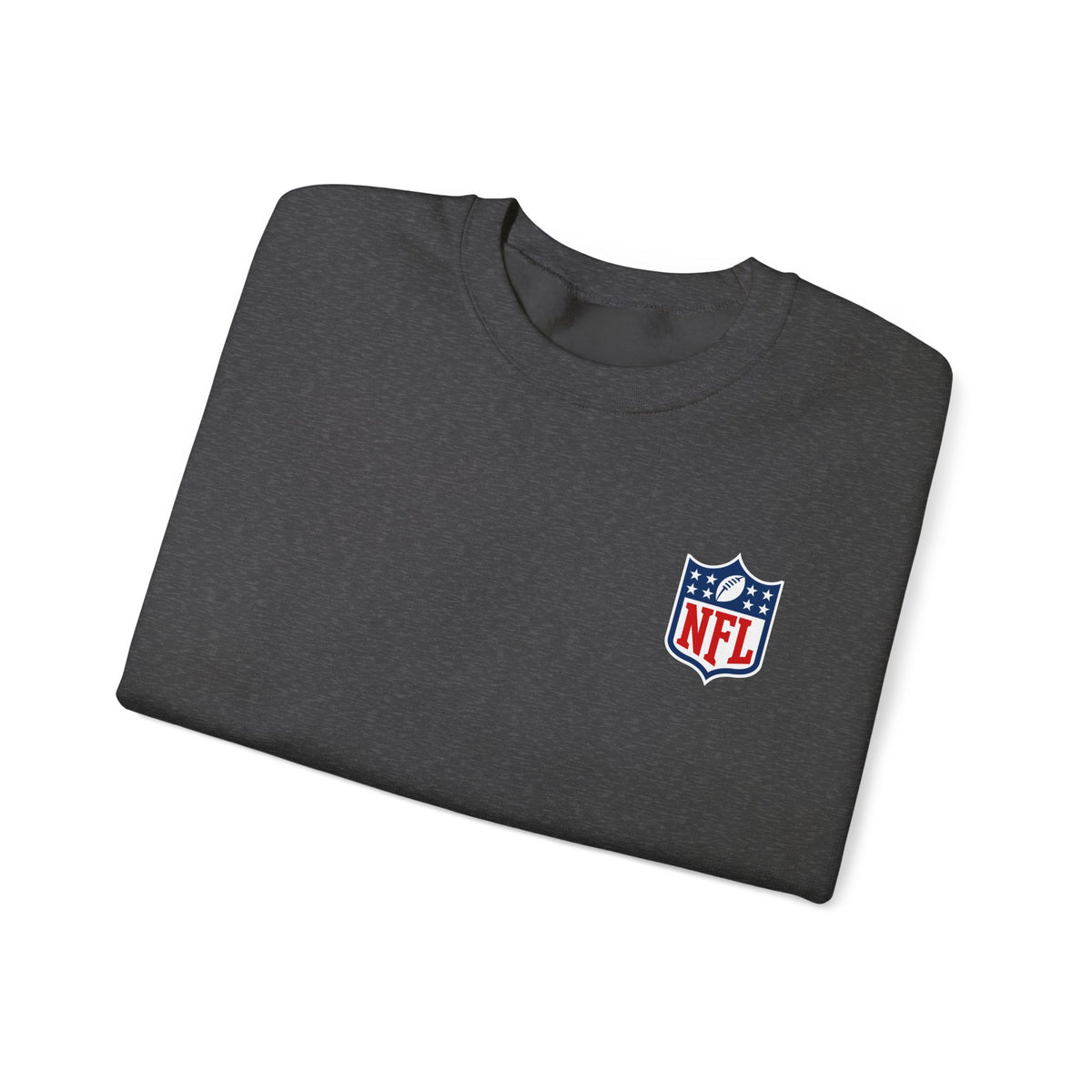 NFL Logo Crewneck Sweatshirt with American Flag Sleeve