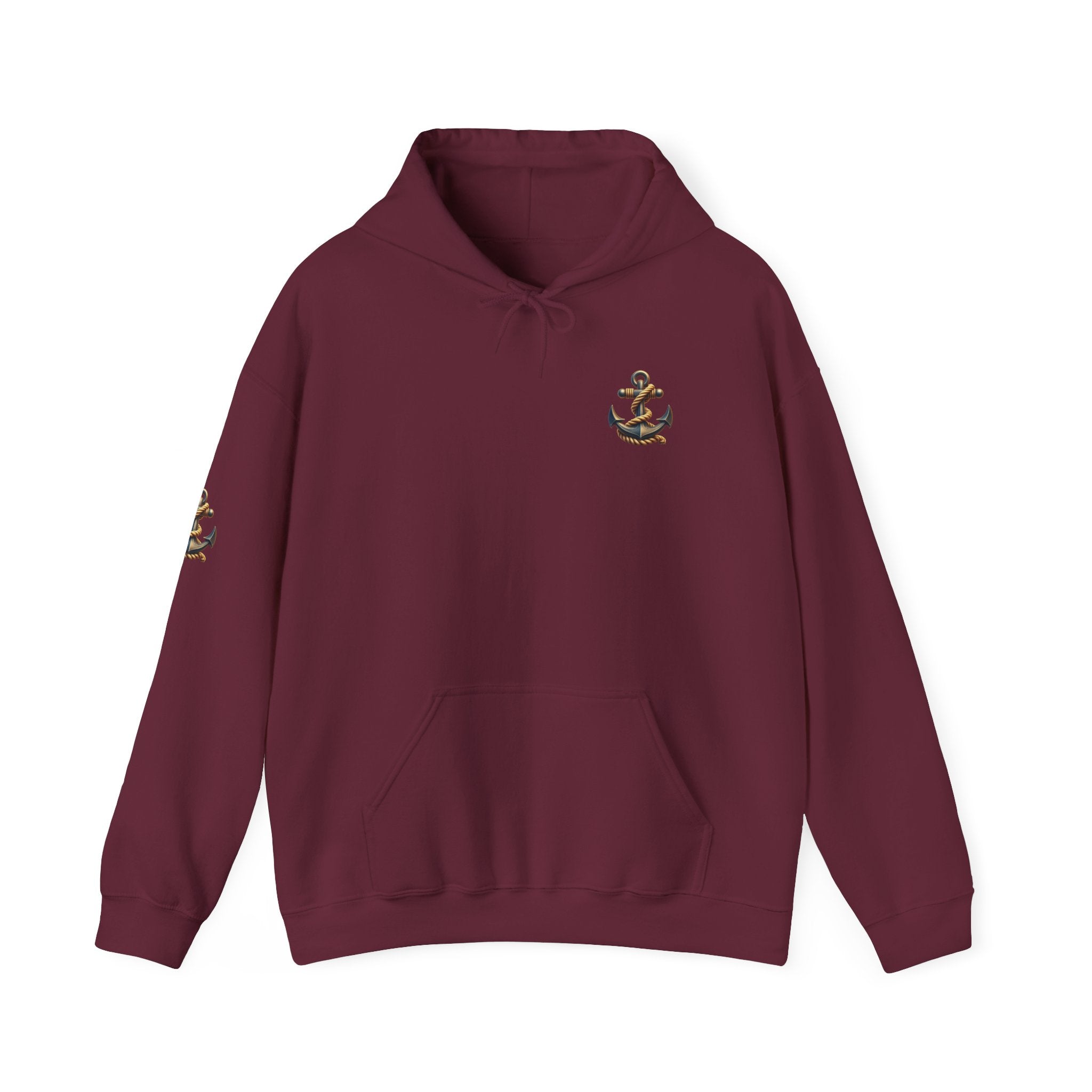 Pirate Skull Anchor Hoodie  Nautical Skull & Crossbones Pullover