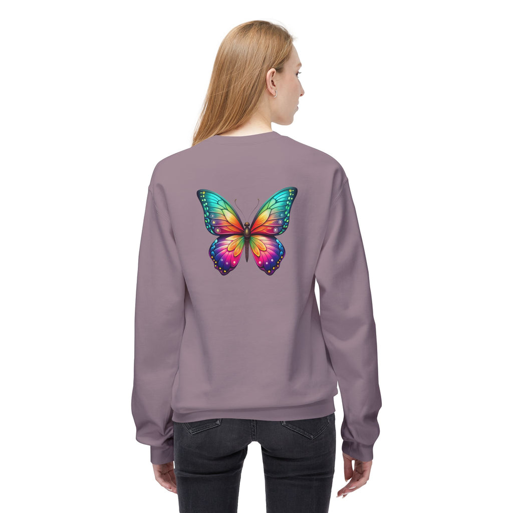 Rainbow Butterfly Sweatshirt | Colorful Monarch Wing Graphic