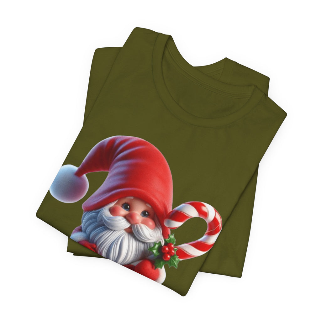 Candy Cane Gnome T-Shirt Christmas Santa Elf Tee