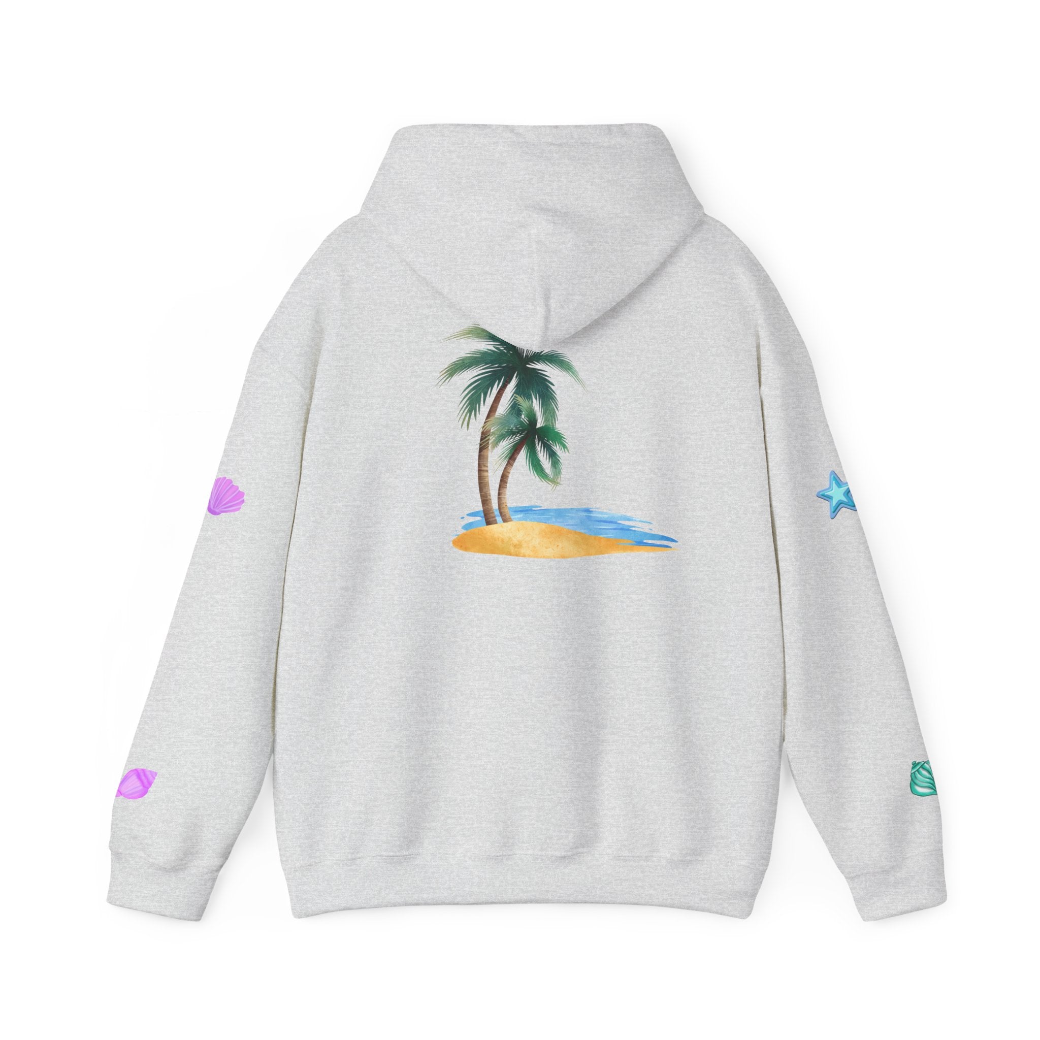 California Palm Tree Hoodie Beach Island Graphic, Sleeve Icons