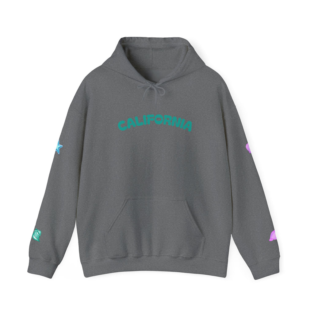 California Palm Tree Hoodie | Beach Island Graphic, Sleeve Icons